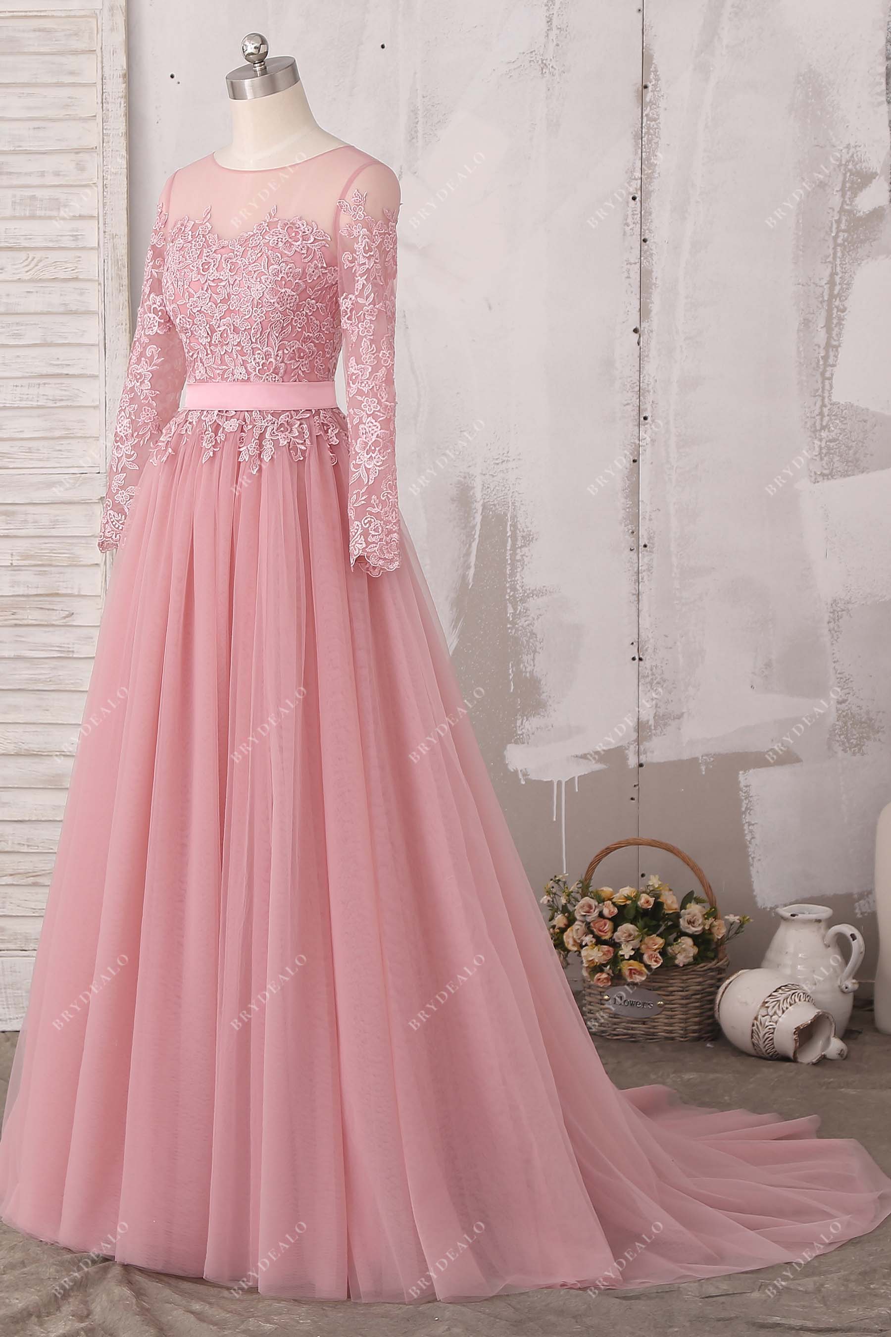 sheer long sleeves dress
