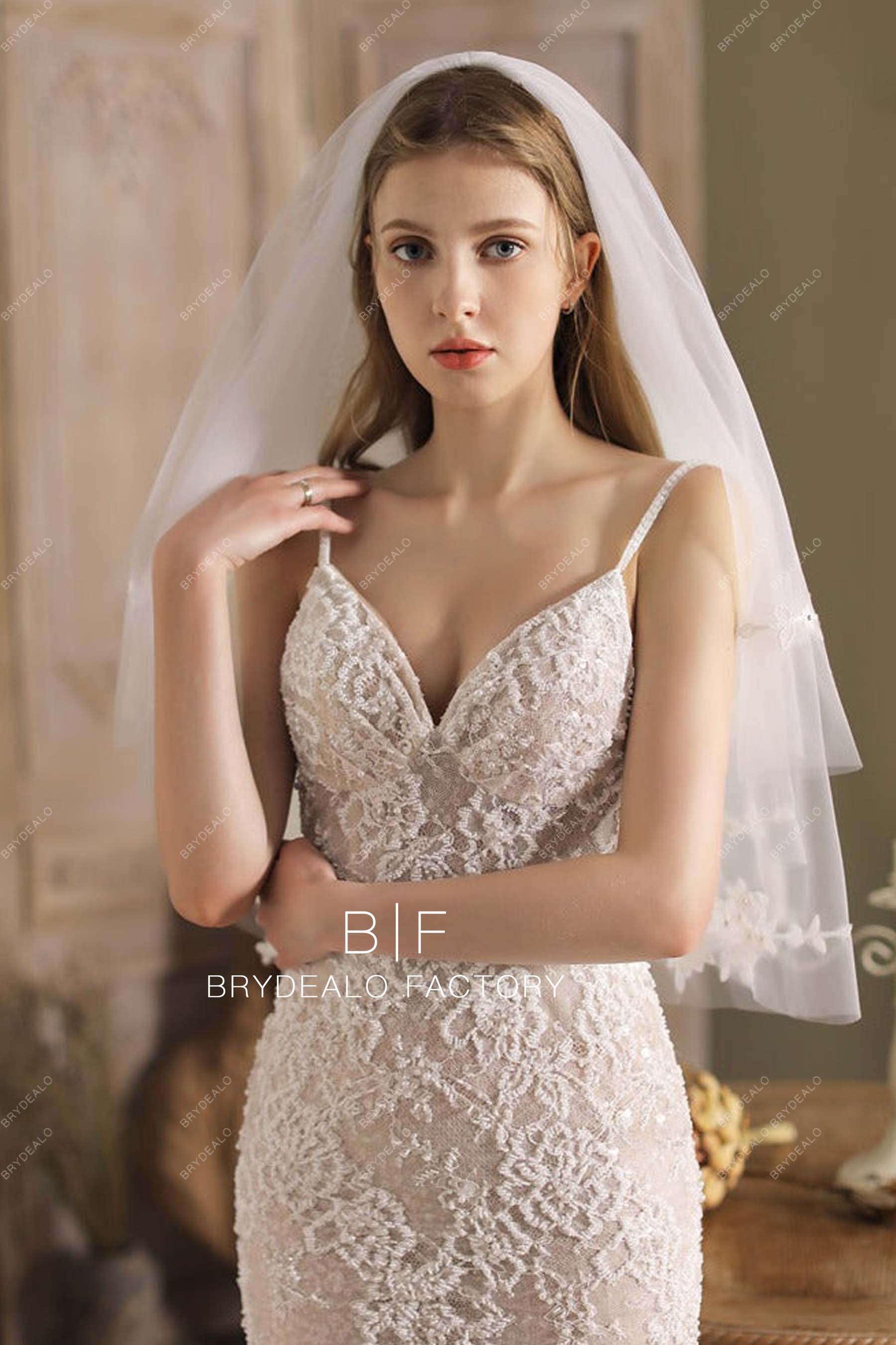shimmering lace bridal tulle