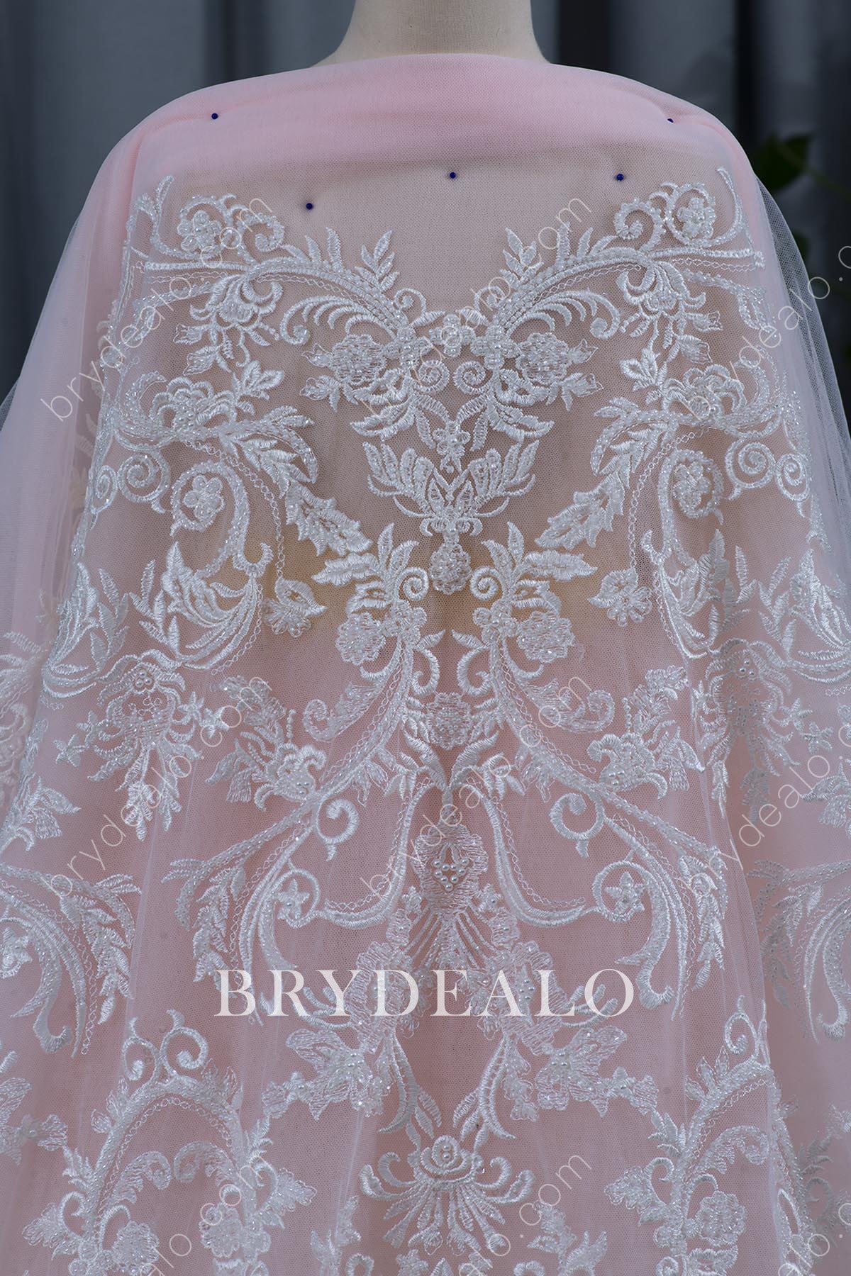 Shimmering Pearls Beaded Cording Lace
