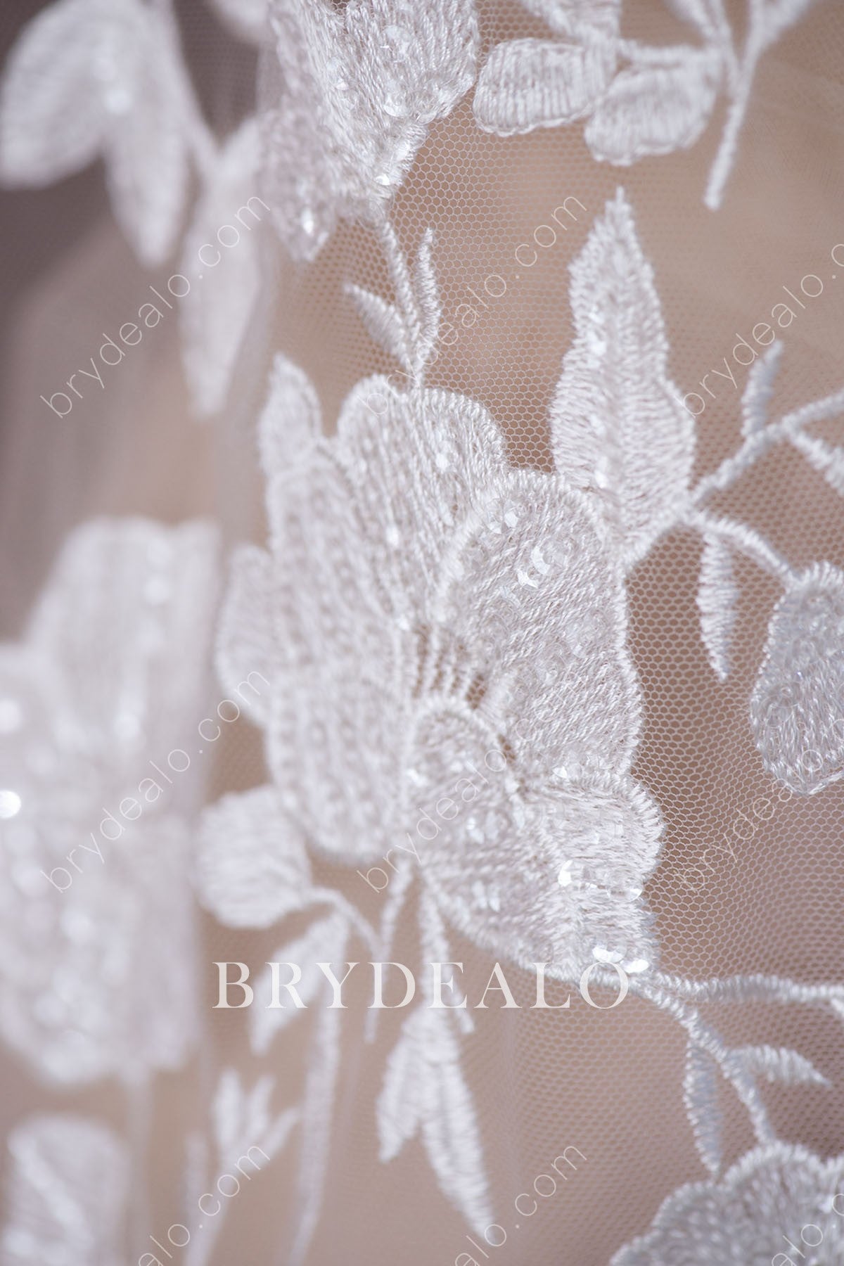 Shimmering Sequinned Flower Designer Lace