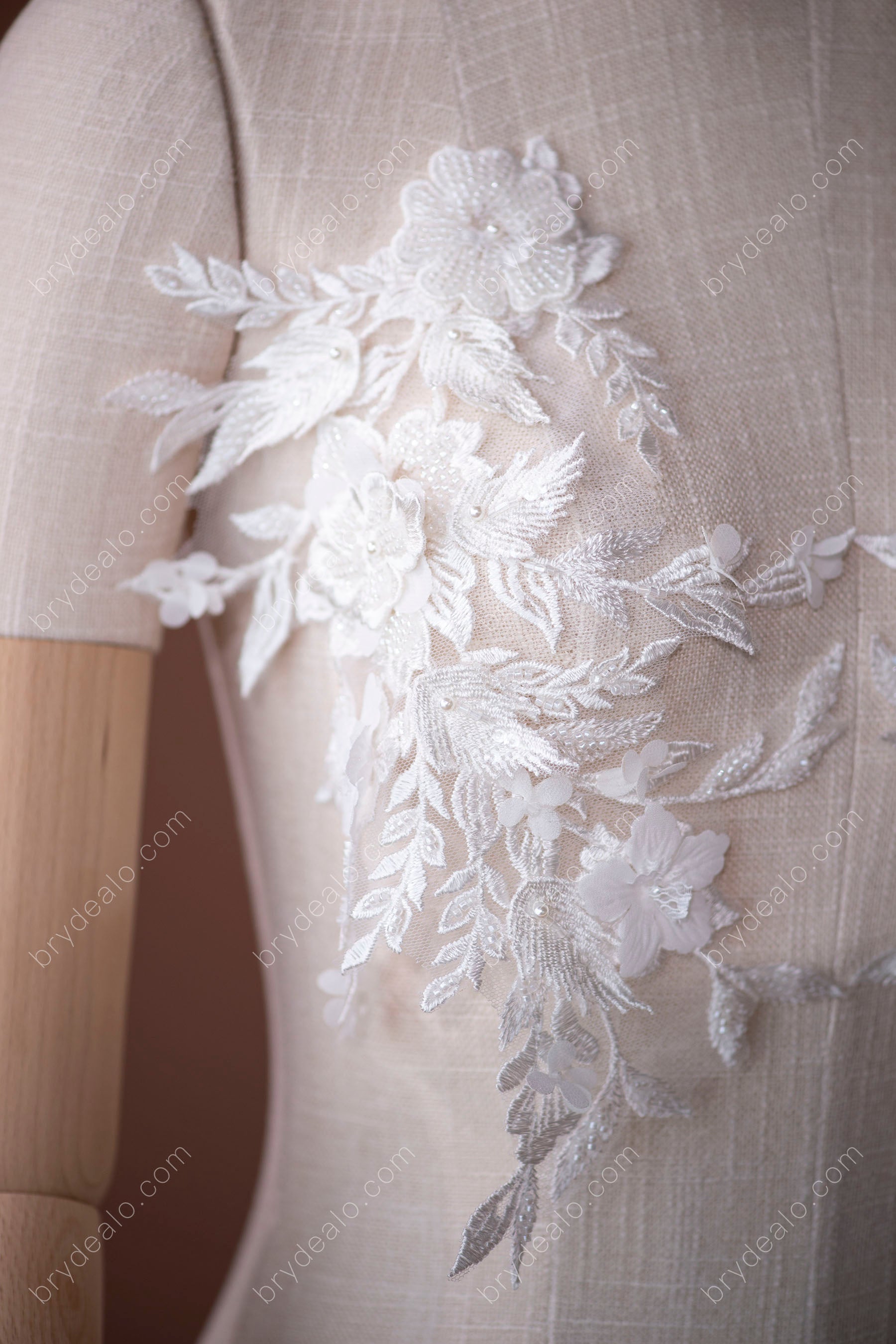 Beaded Floral Leafy Lace Appliques