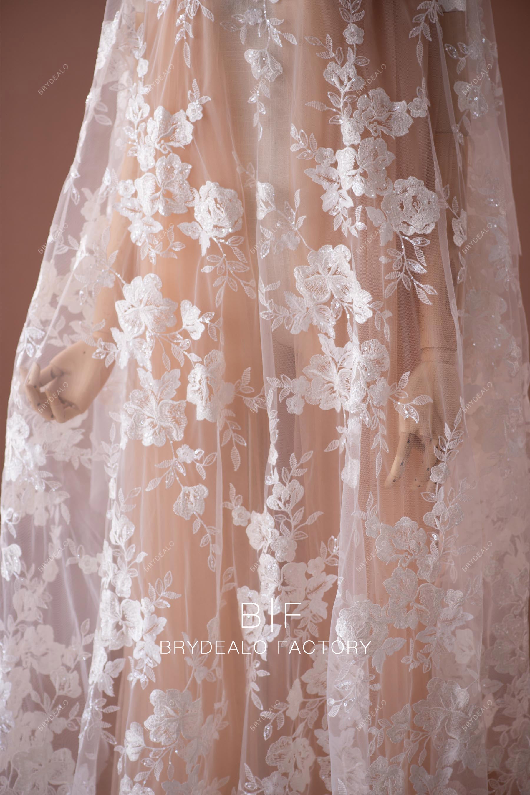 shimmery flower embroidery