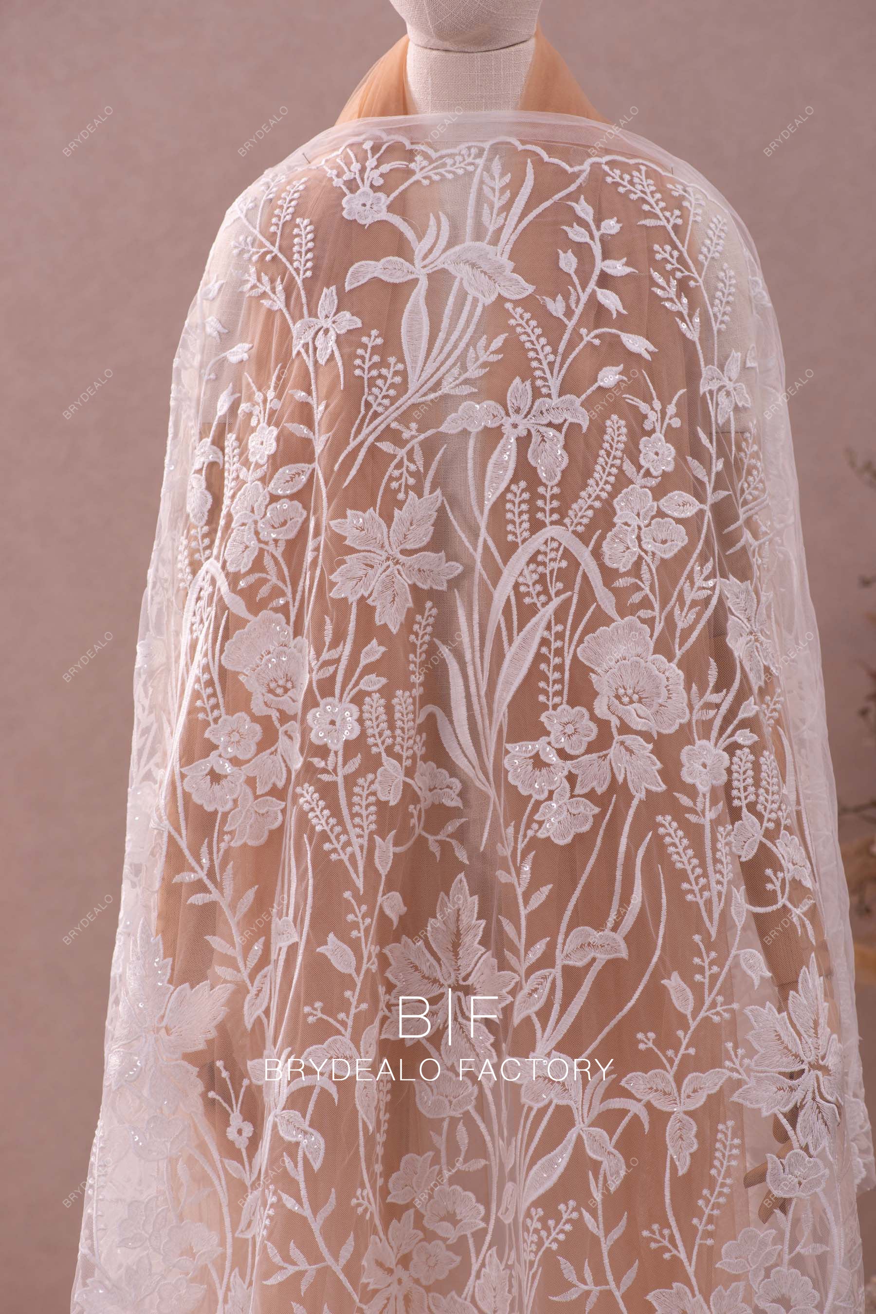 shimmery flower embroidery lace