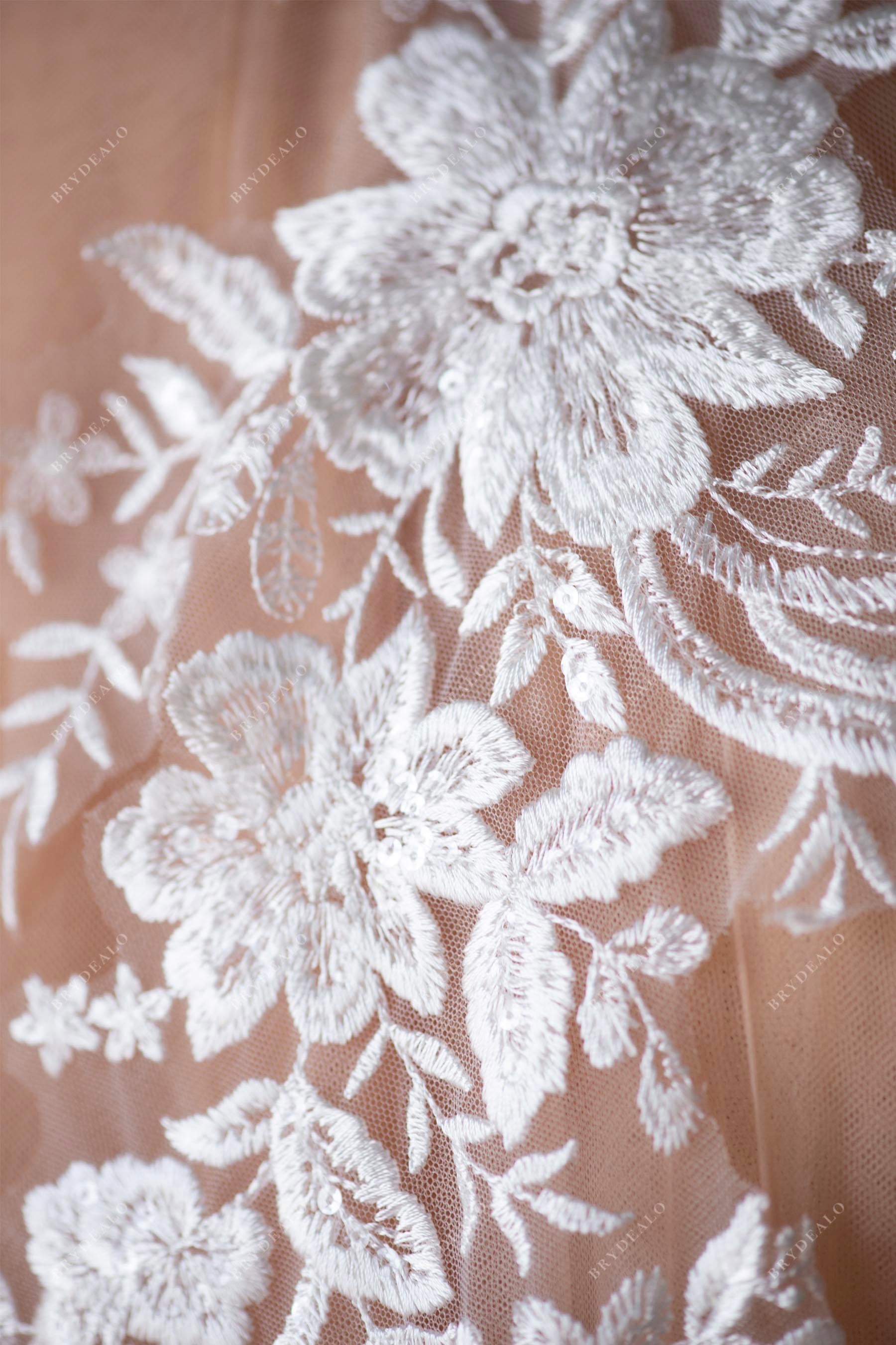 shimmery bridal lace appliques for wholesale