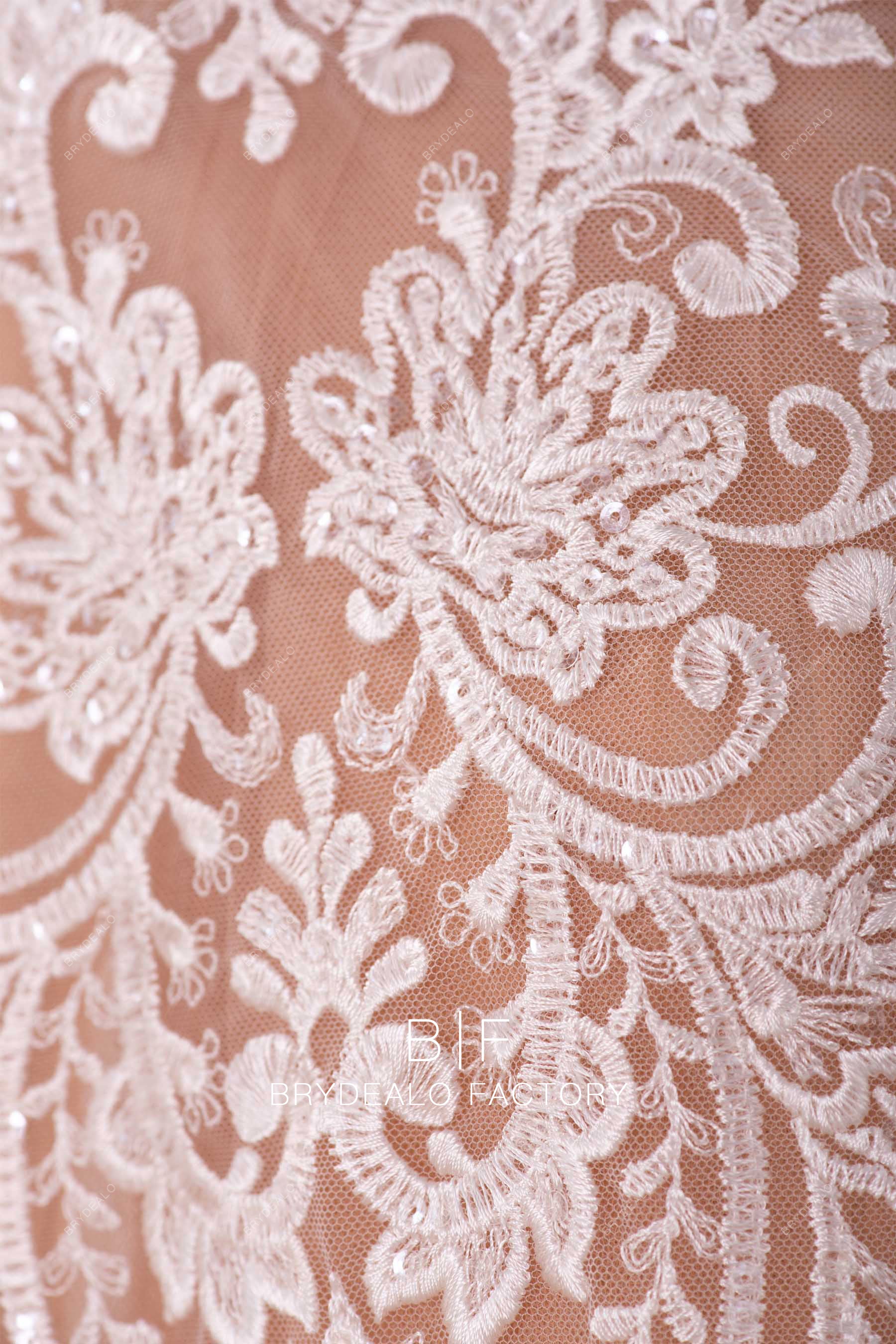 shimmery lace fabric