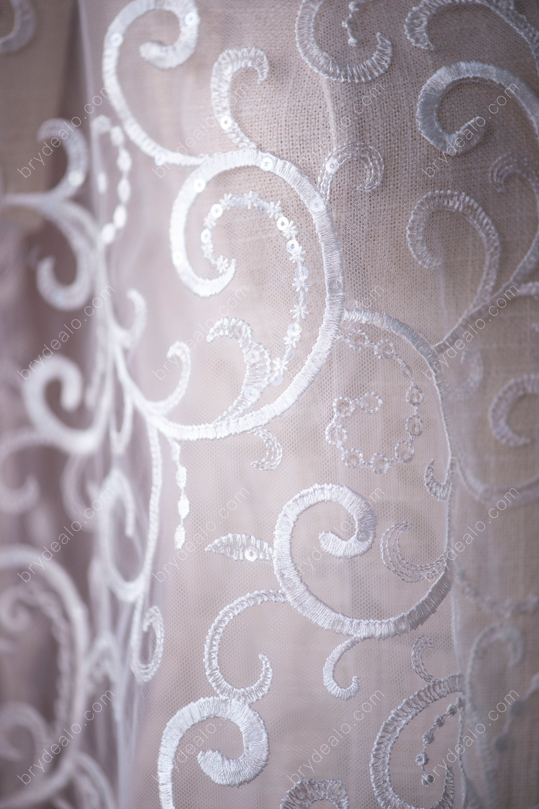 Sequin Abstract Bridal Lace Fabric