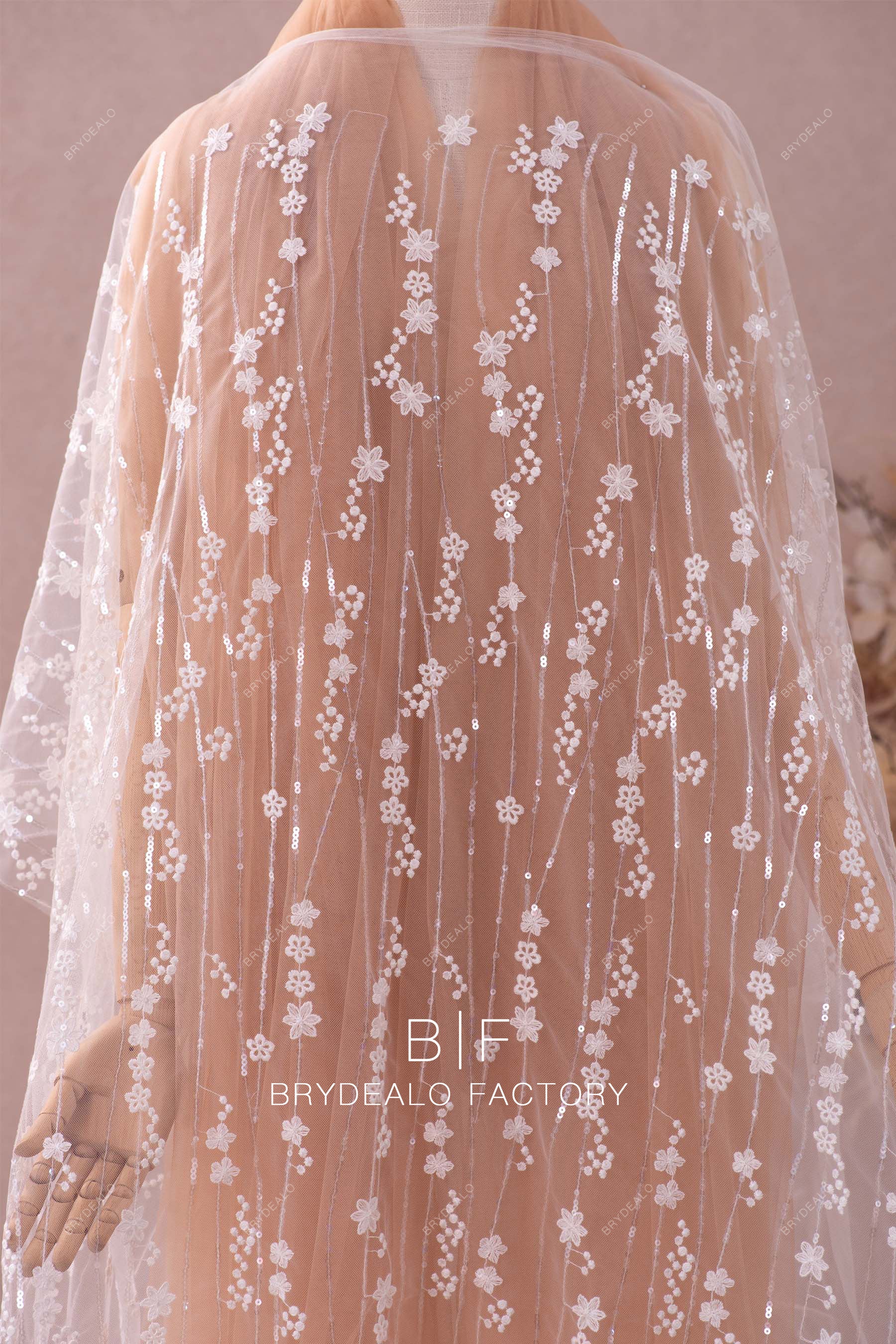 shimmery small flower lace