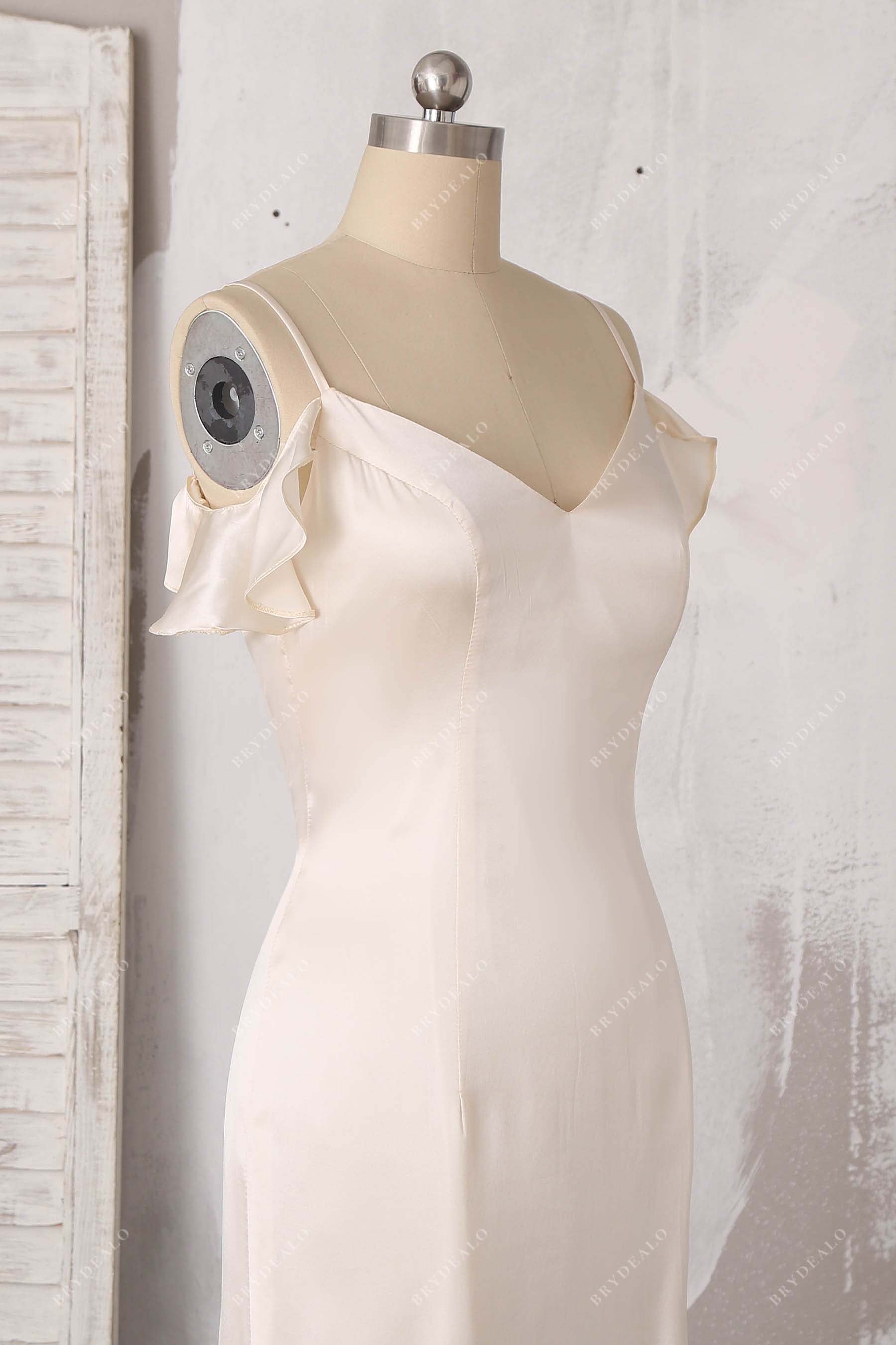 silk cold shoulder dress
