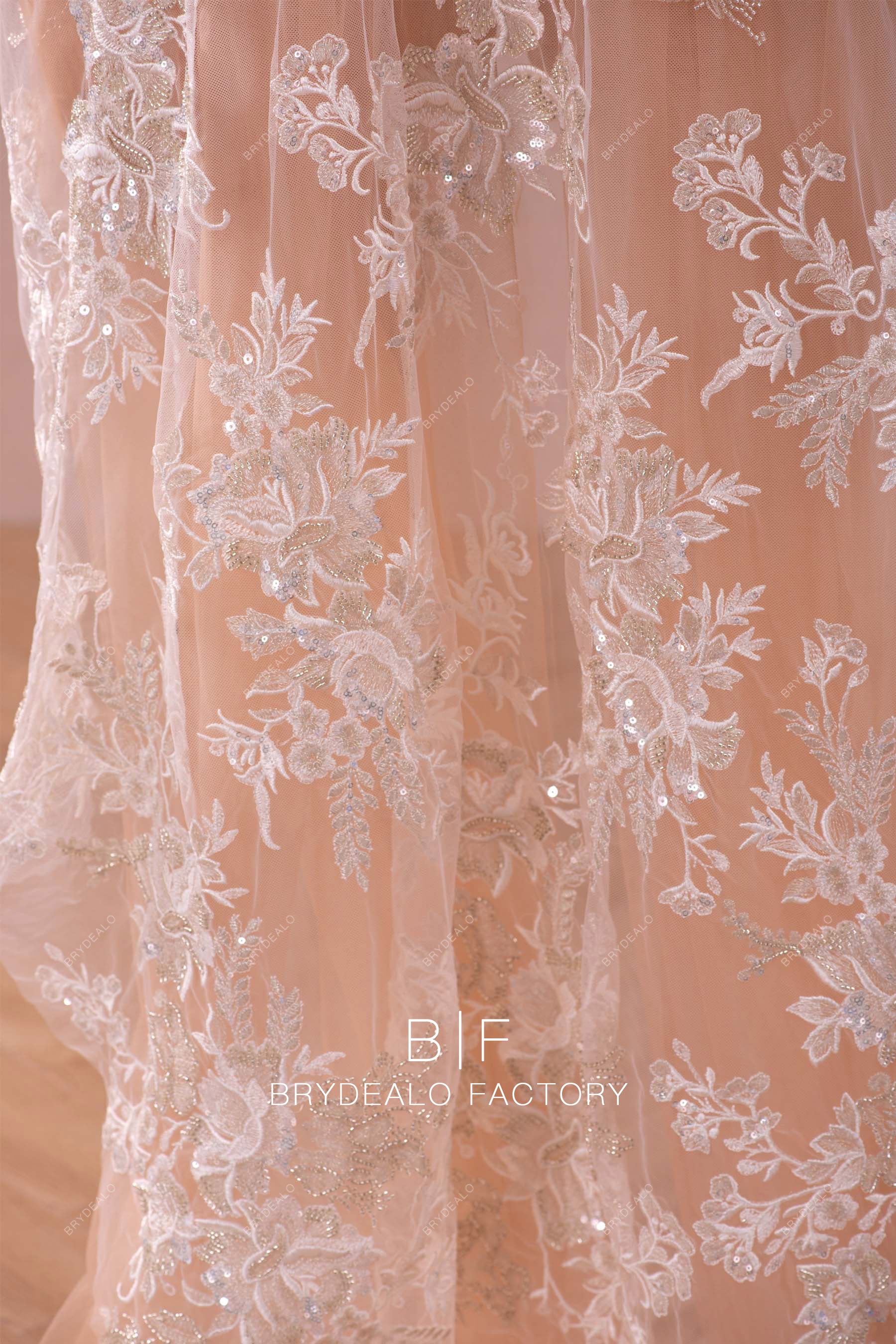 silver beading embroidery lace