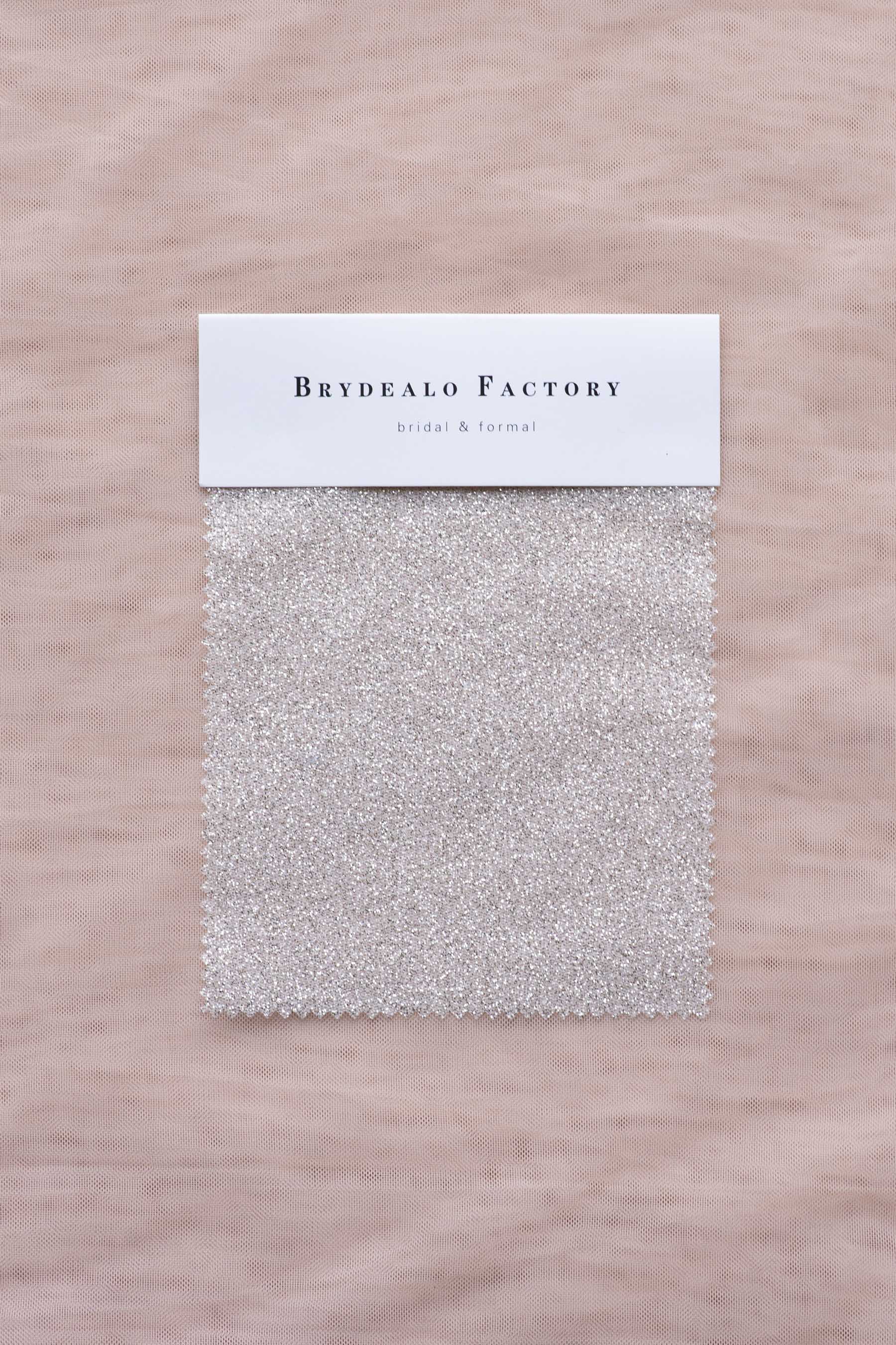 silver glitter fabric swatch