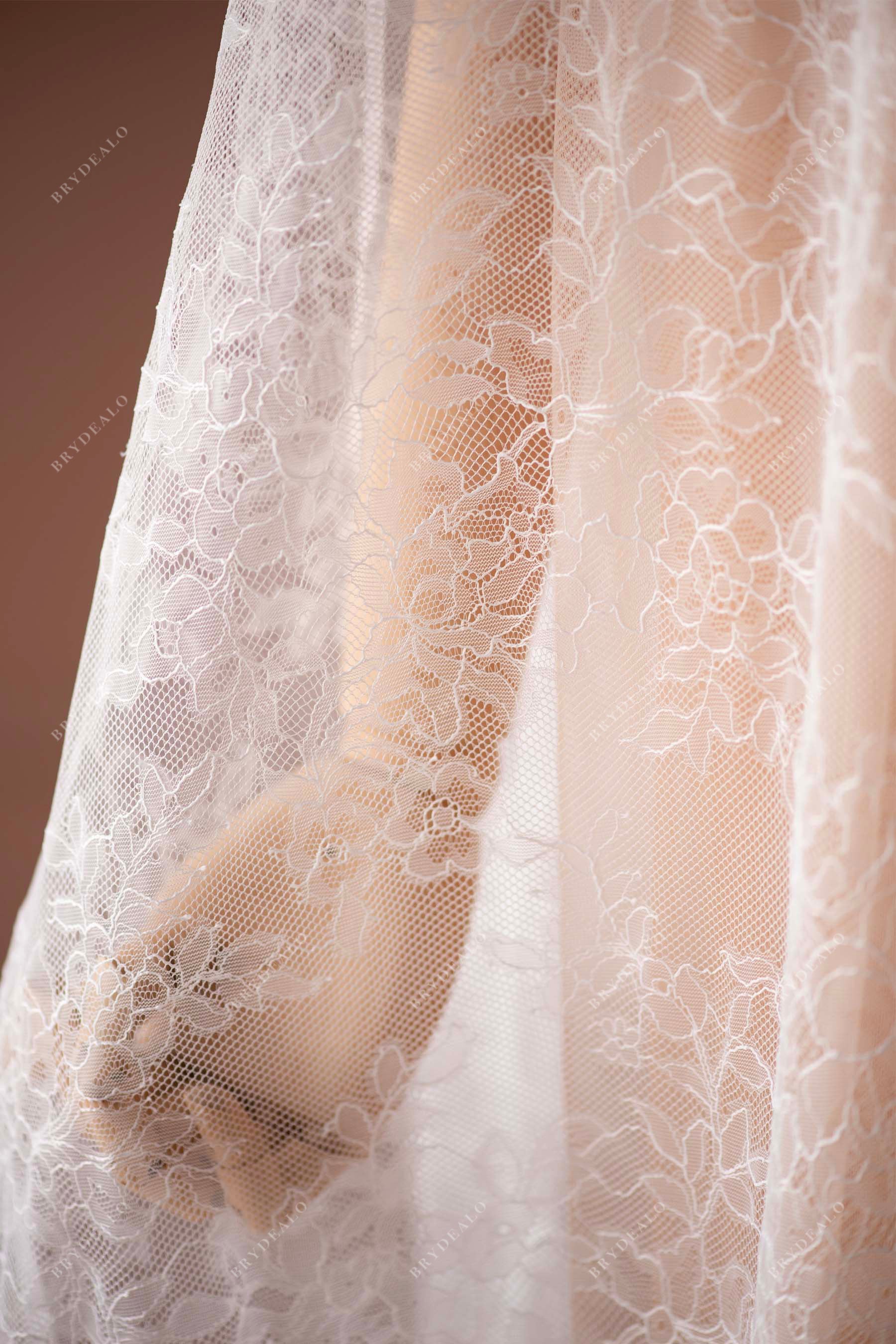 soft cording flower lace fabric for wholesale