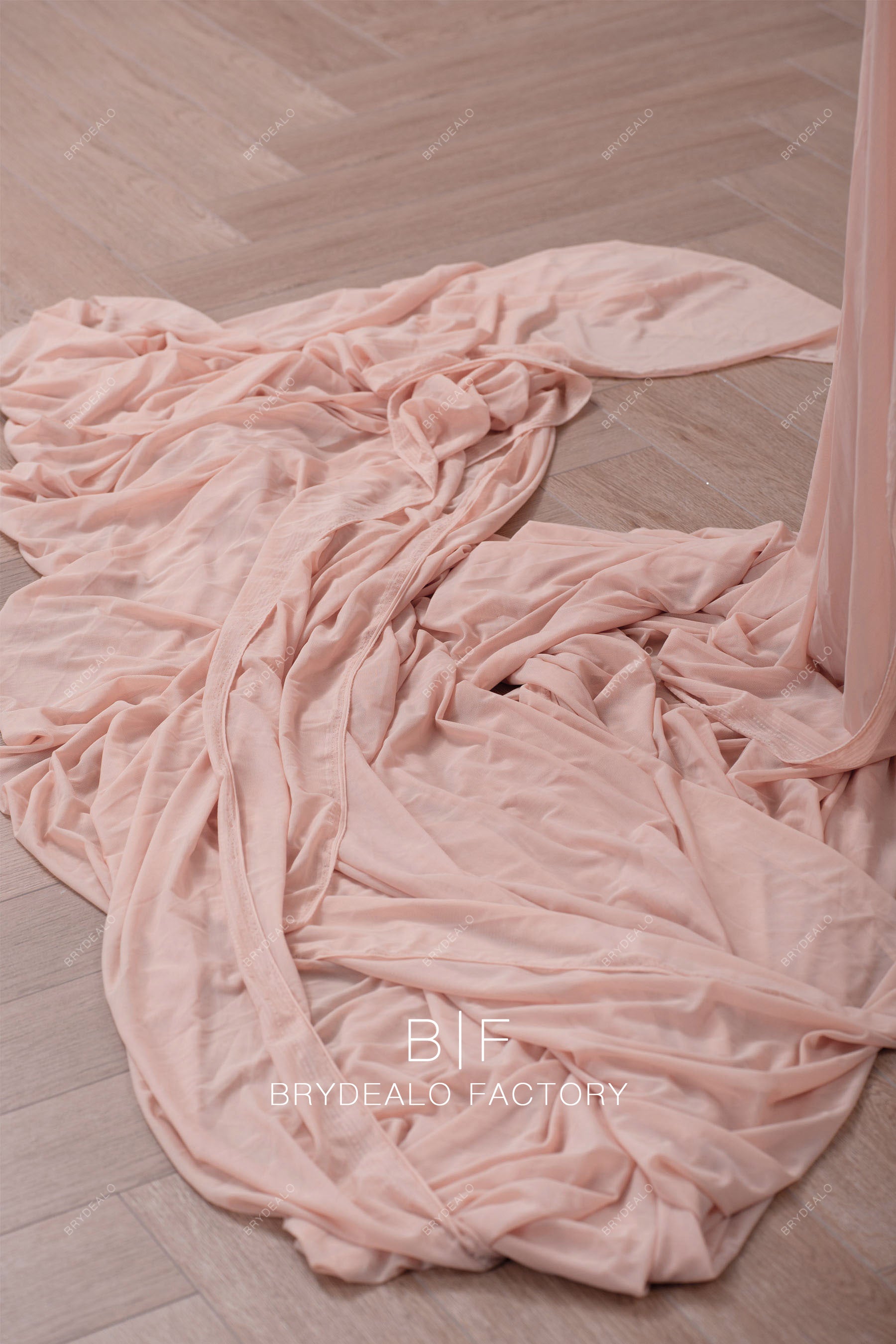 soft nude pink draping jersey tulle