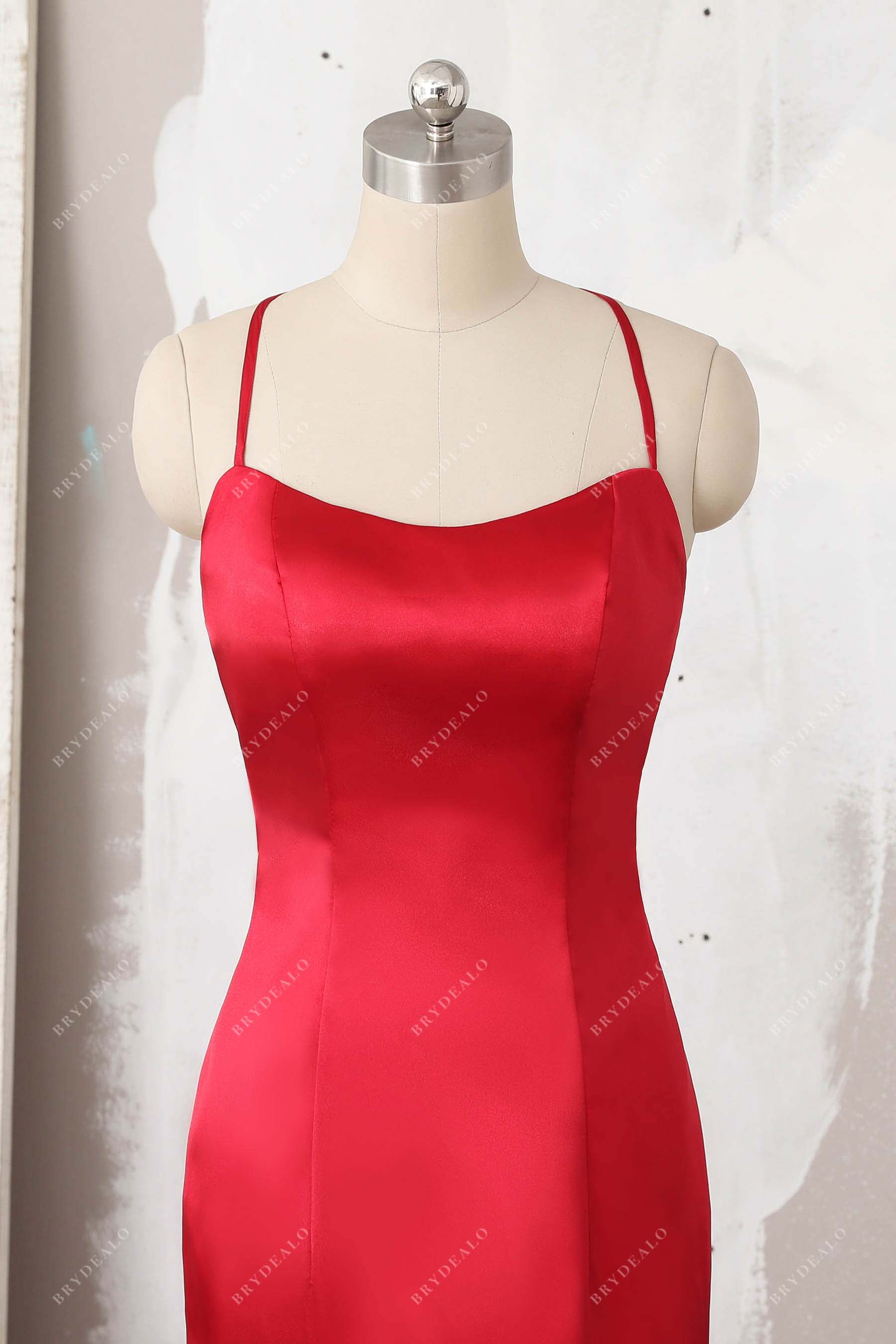 spaghetti straps fitted bodice