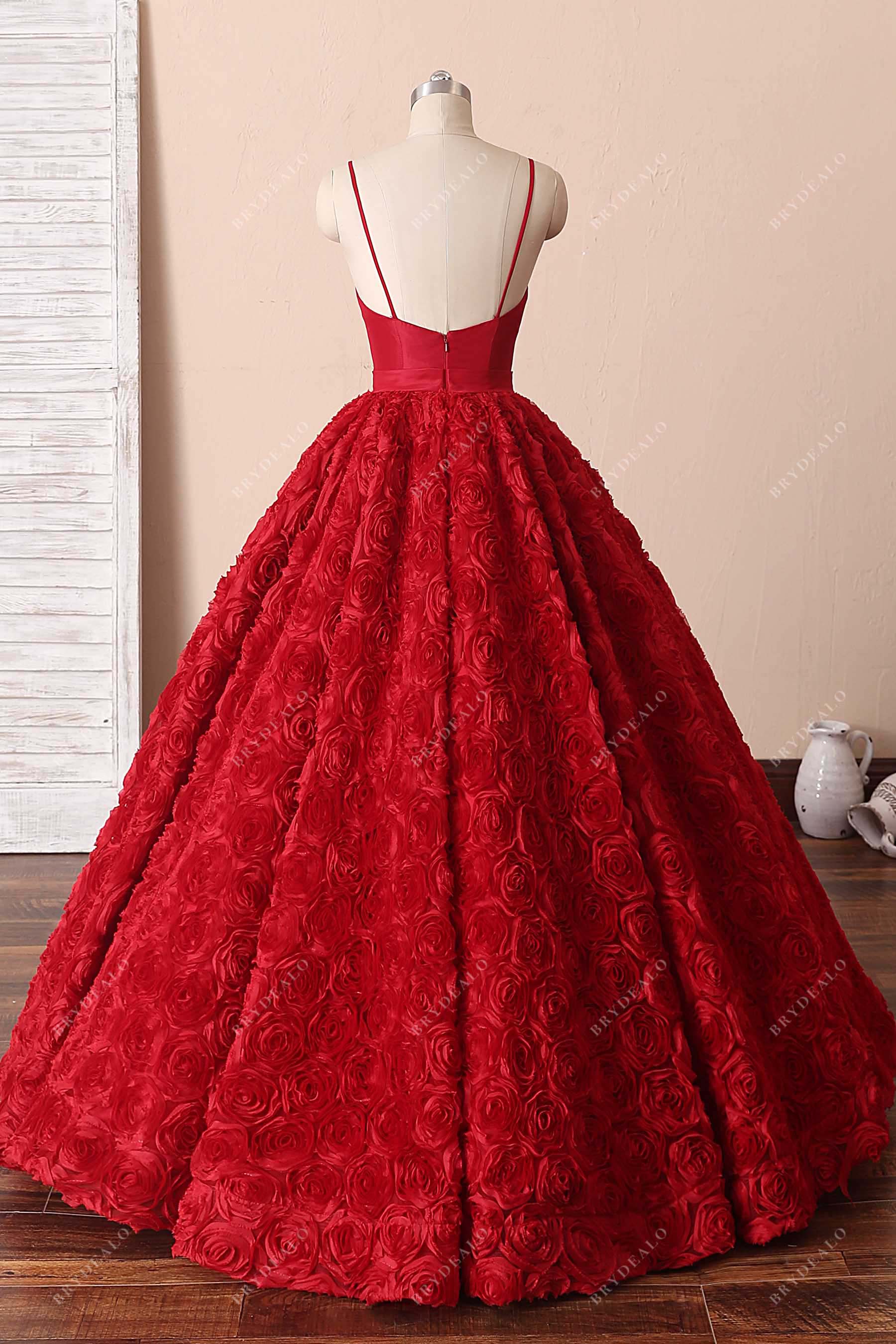 spaghetti straps open back quinceanera dress