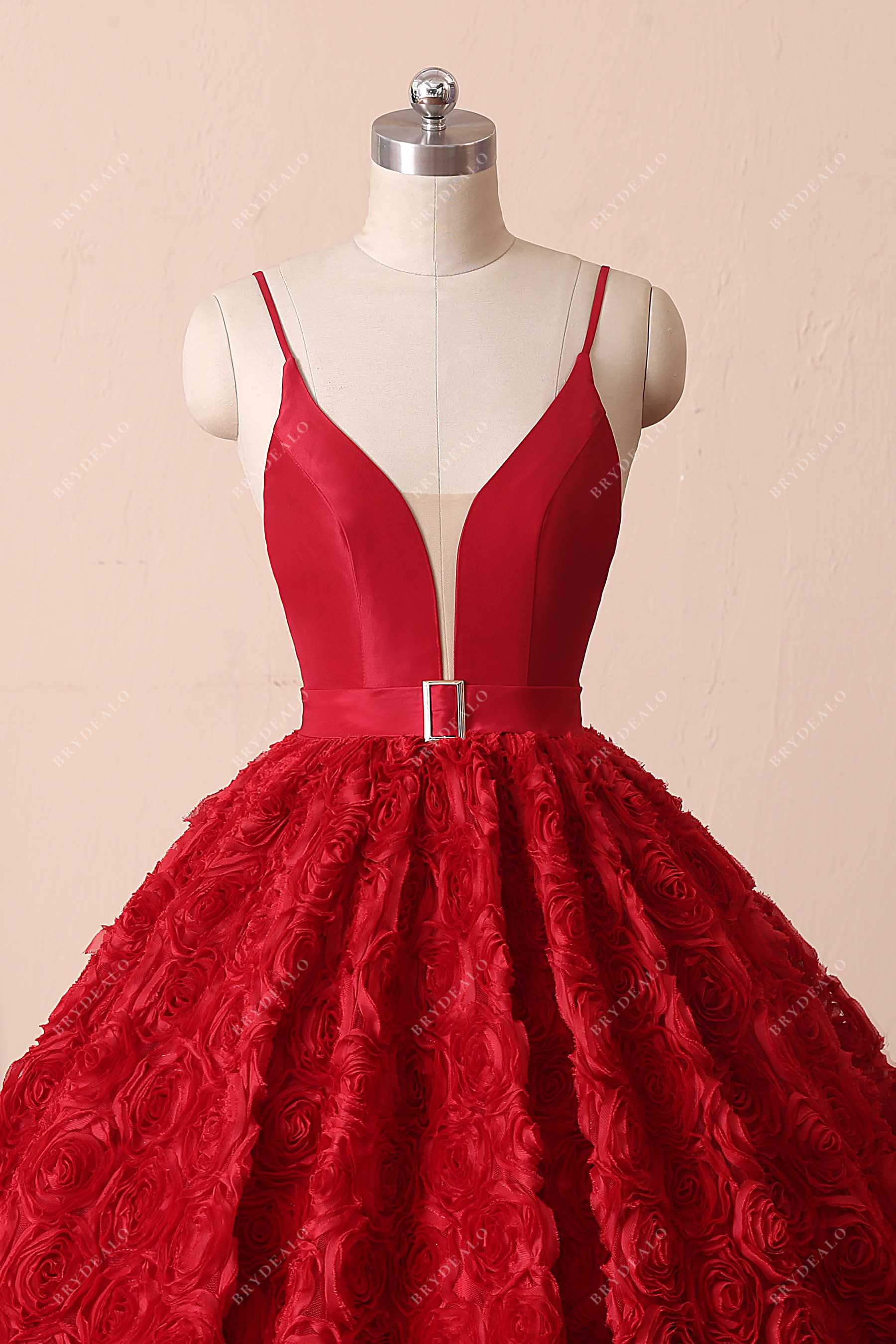 spaghetti straps plunging neck gown