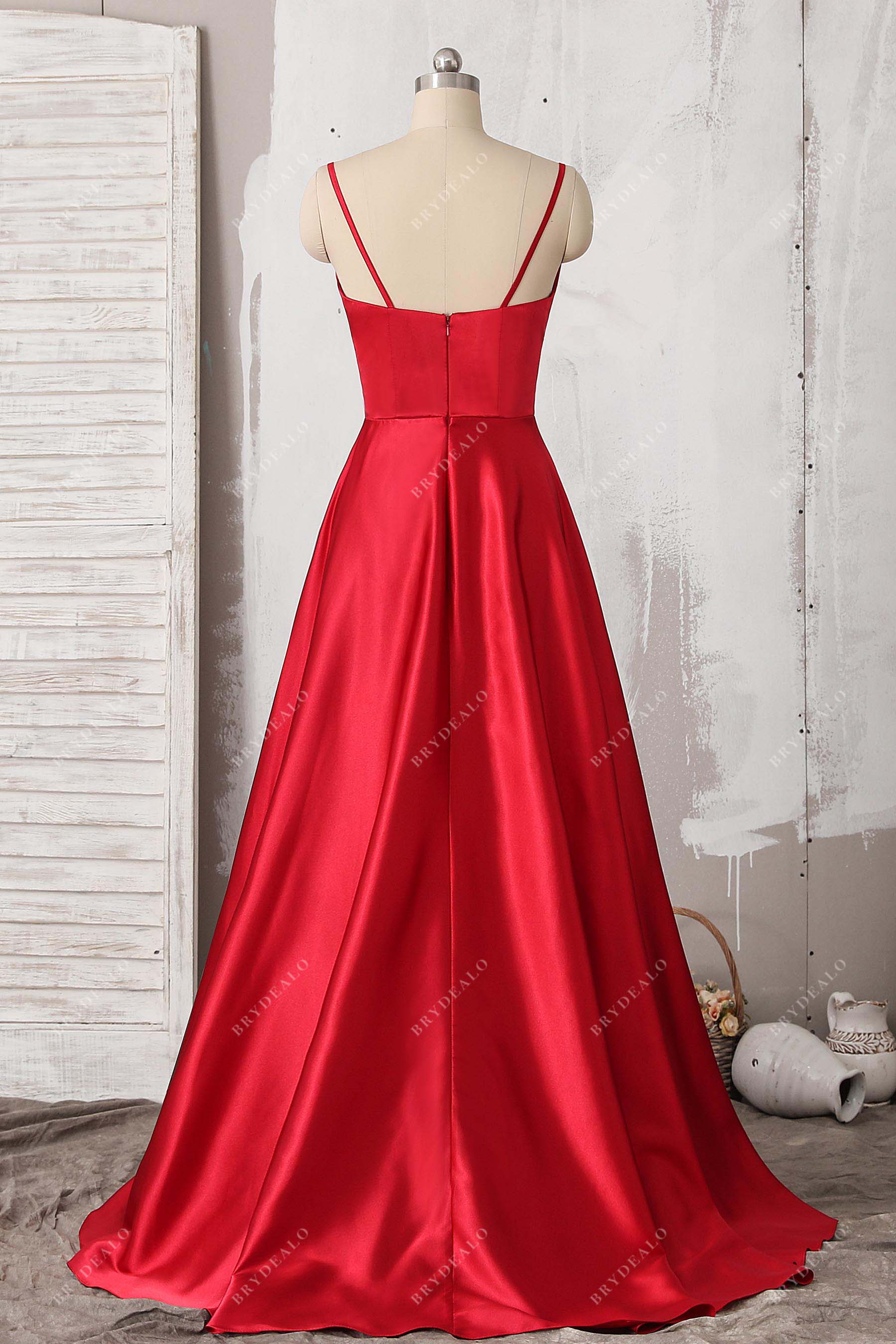 spaghetti straps red dress