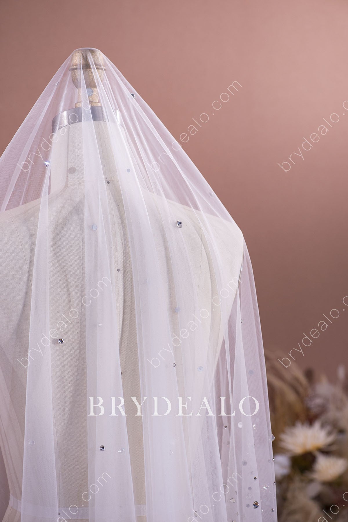 rhinestone drop veil