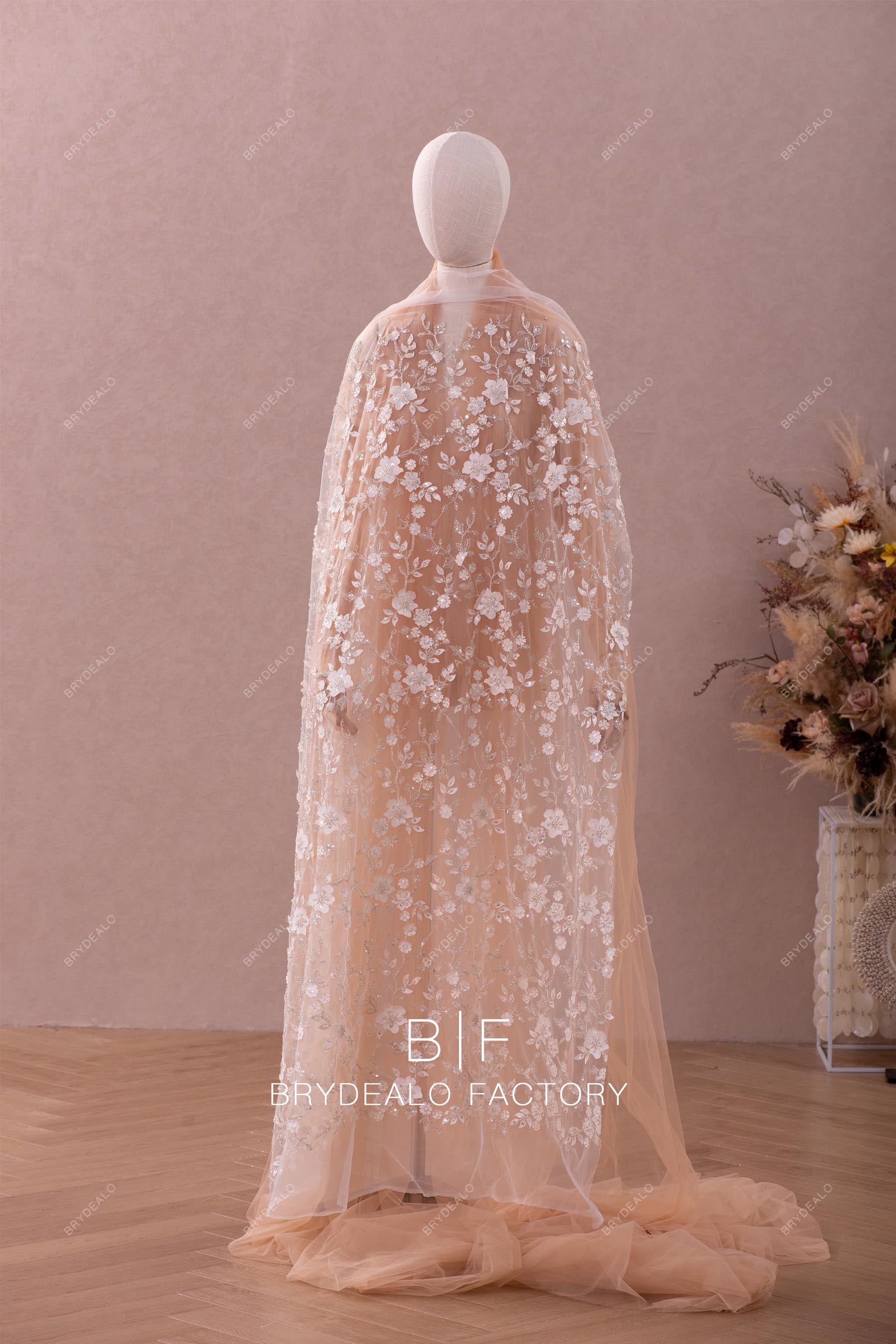 sparkly flower lace