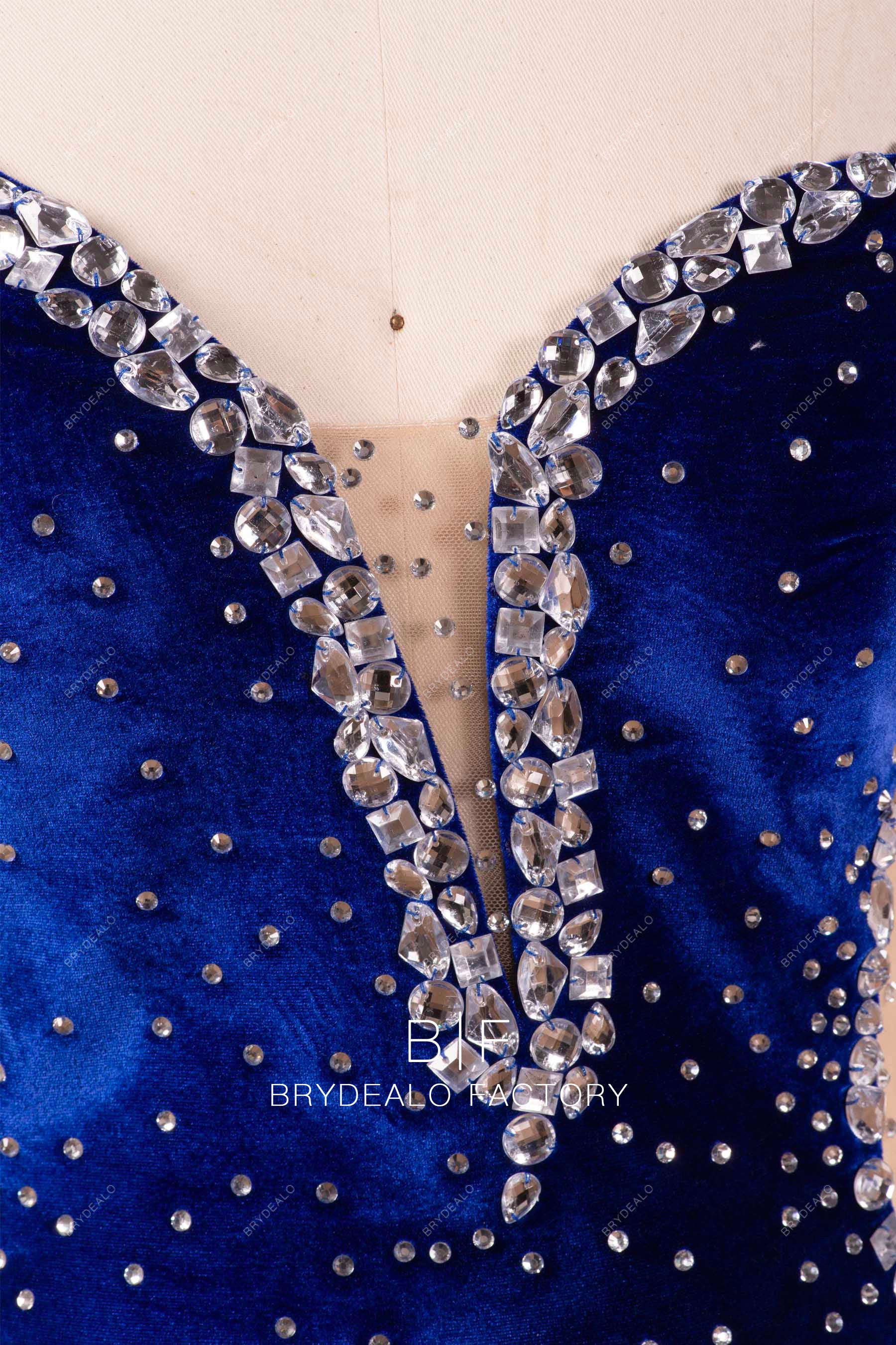sparkly rhinestone neck prom dress