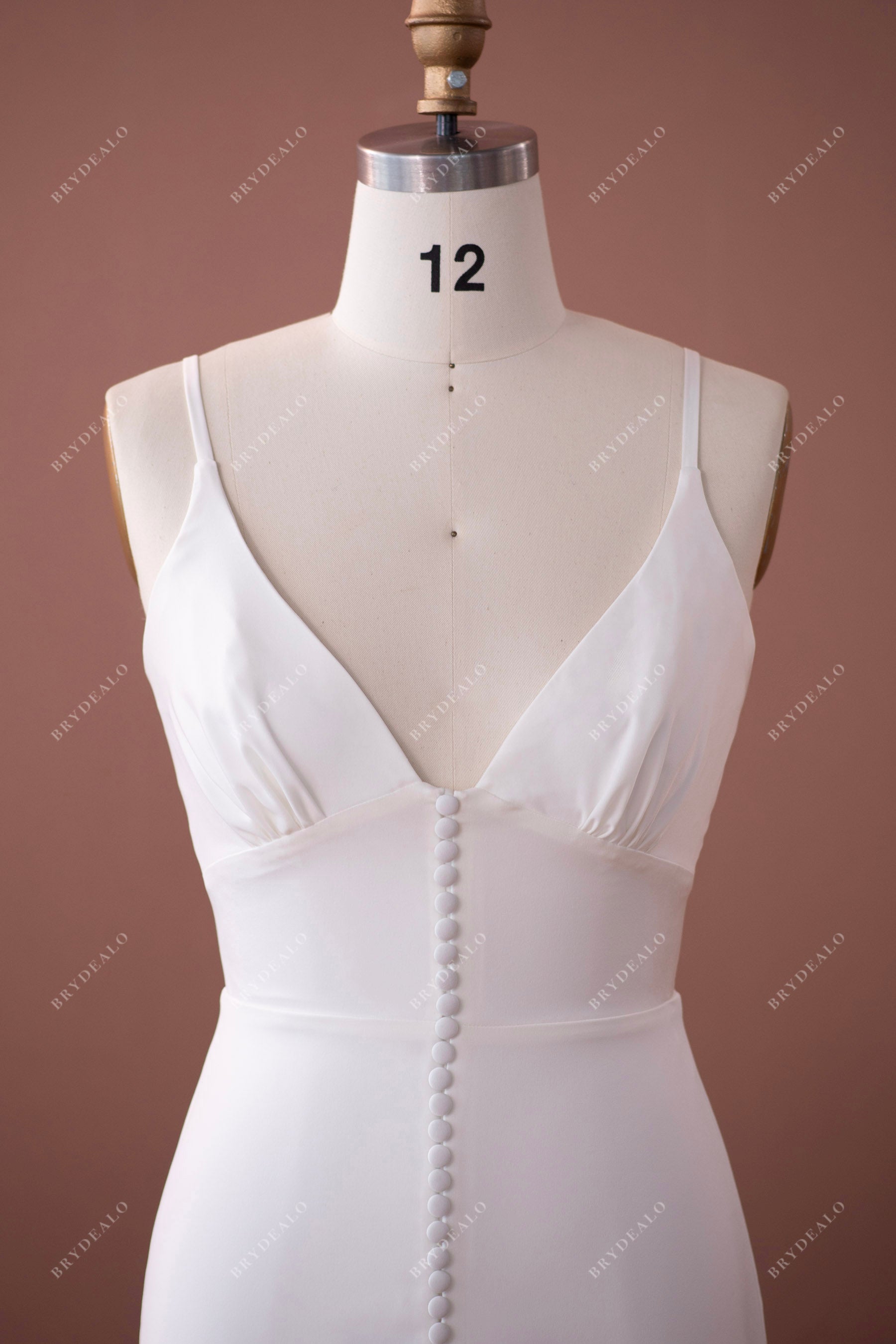 straps plunging wedding dress