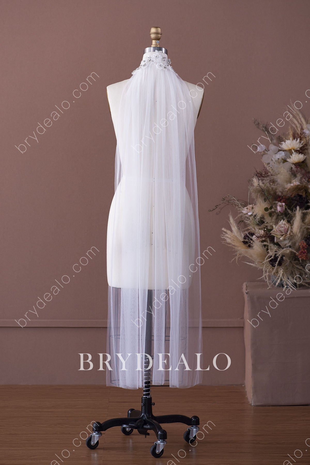 rhinestone flower ballet wedding veil
