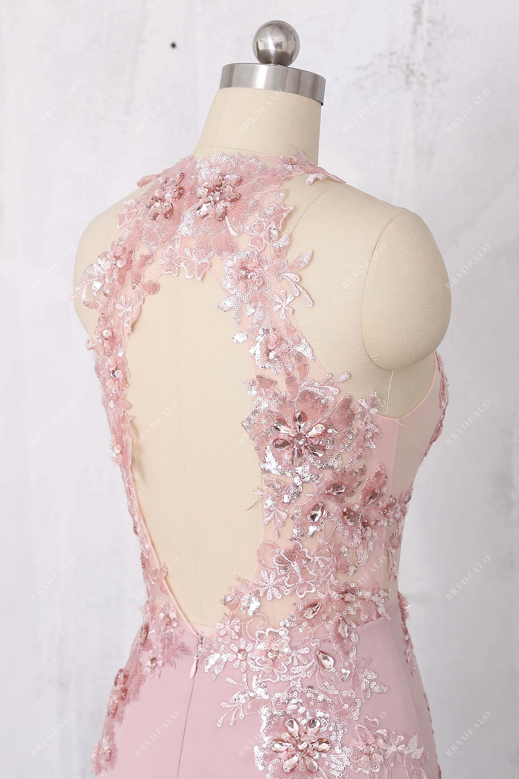 stunning sequin floral prom gown