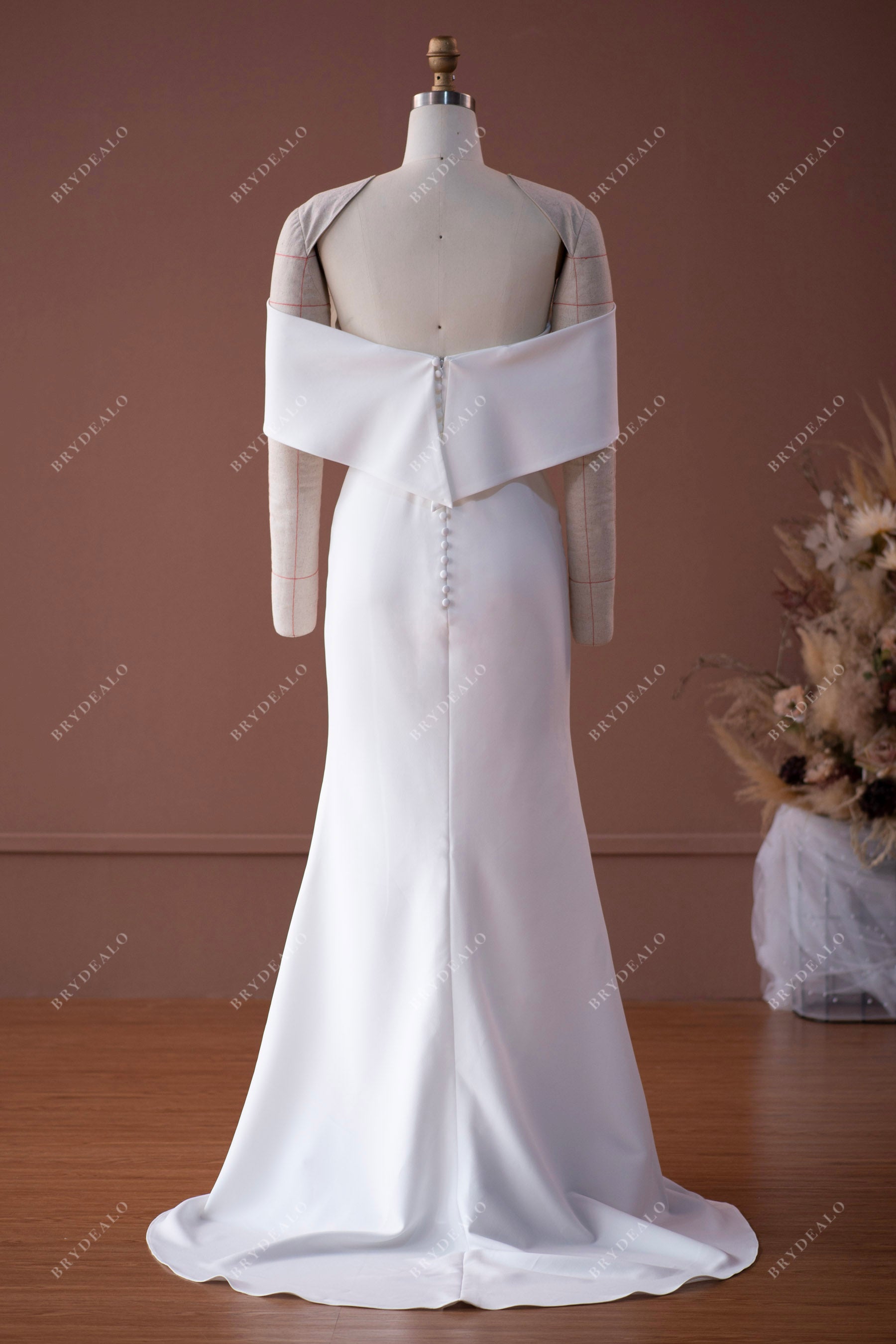 sweep train simple wedding dress