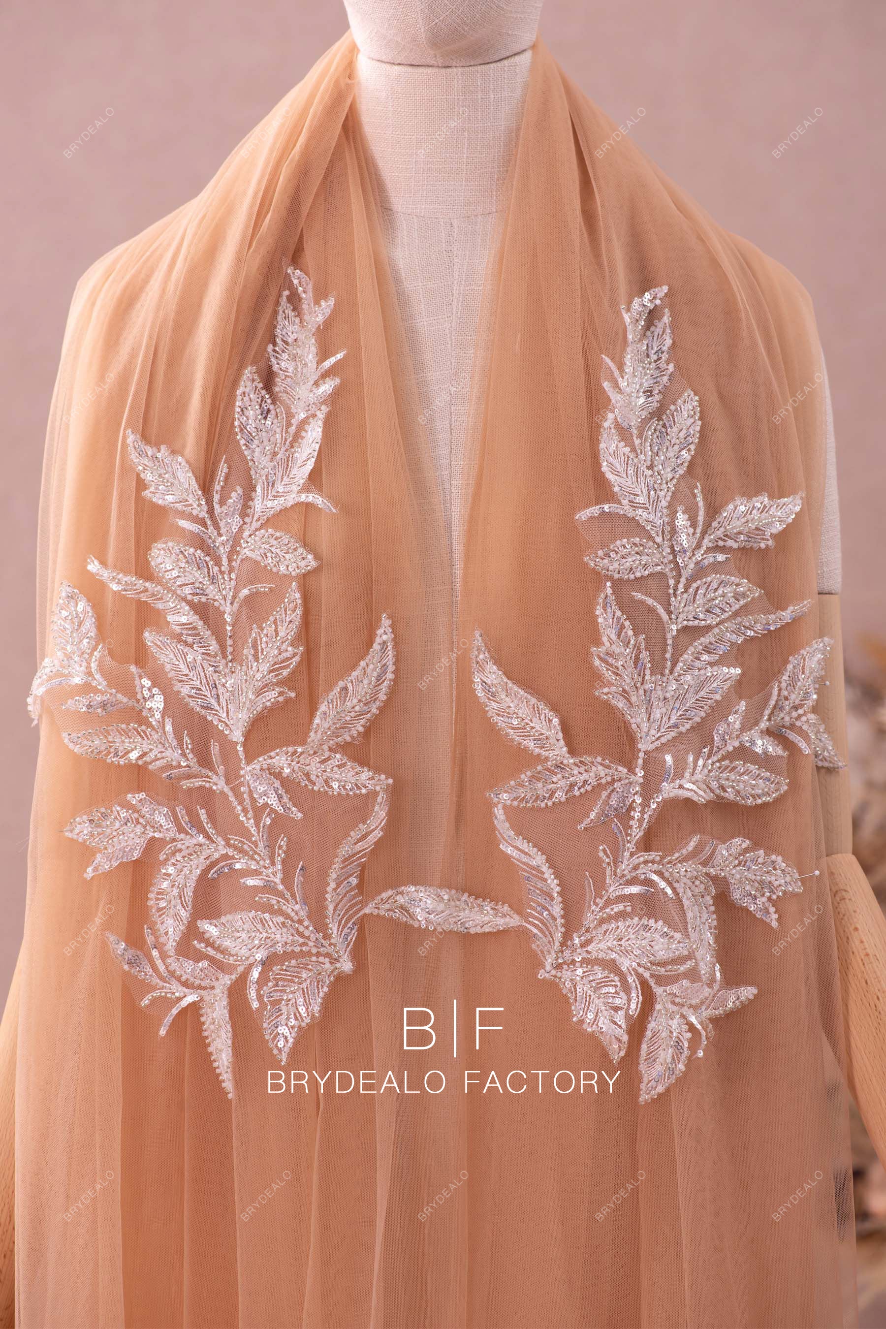 symmetrical embroidery beaded appliques