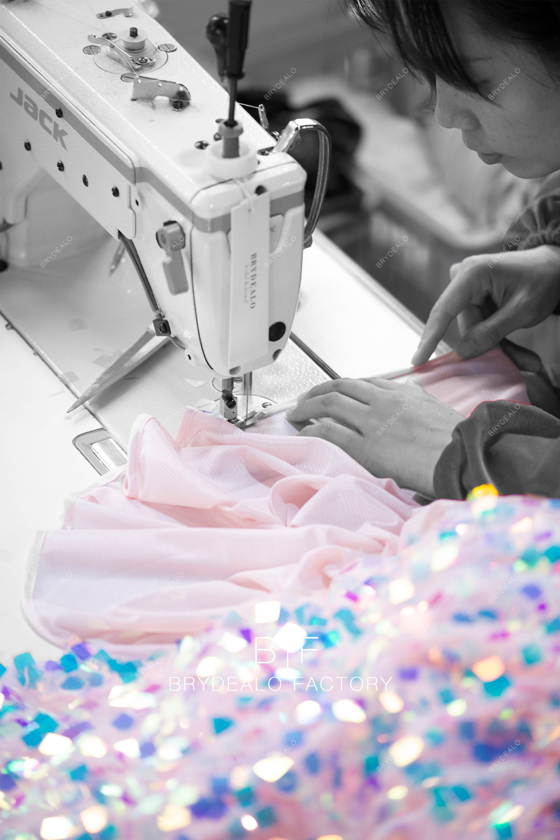 tailor-made sparkly prom dress