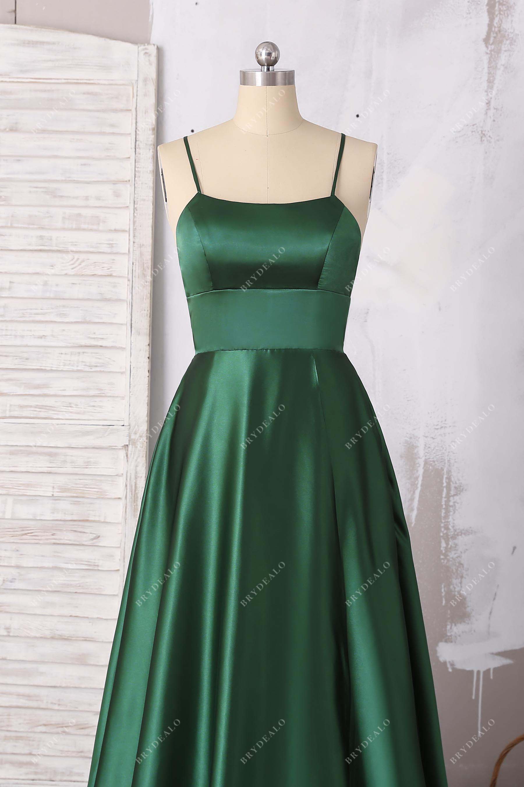 thin straps empire prom gown