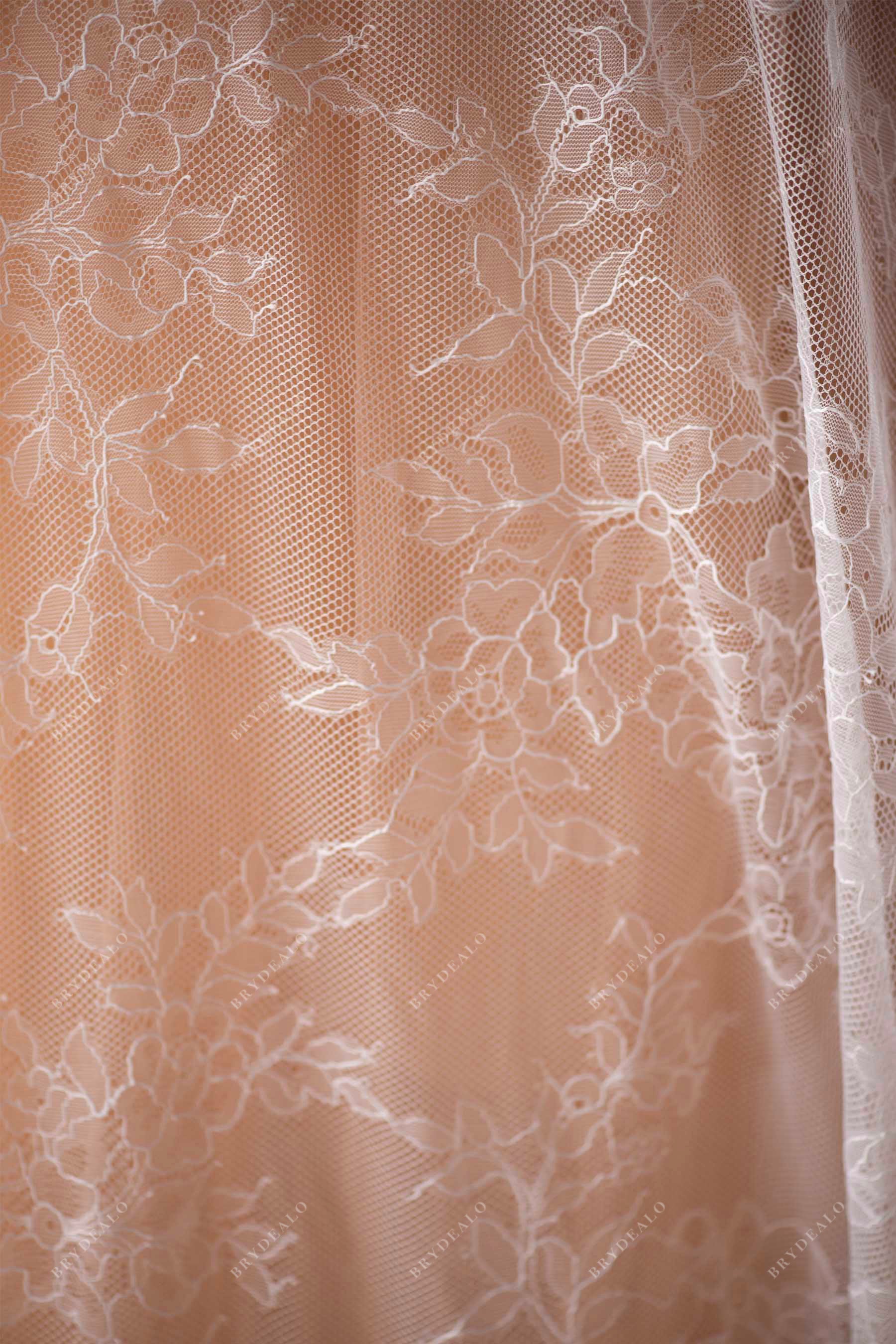 designer tiny cording soft bridal lace fabric