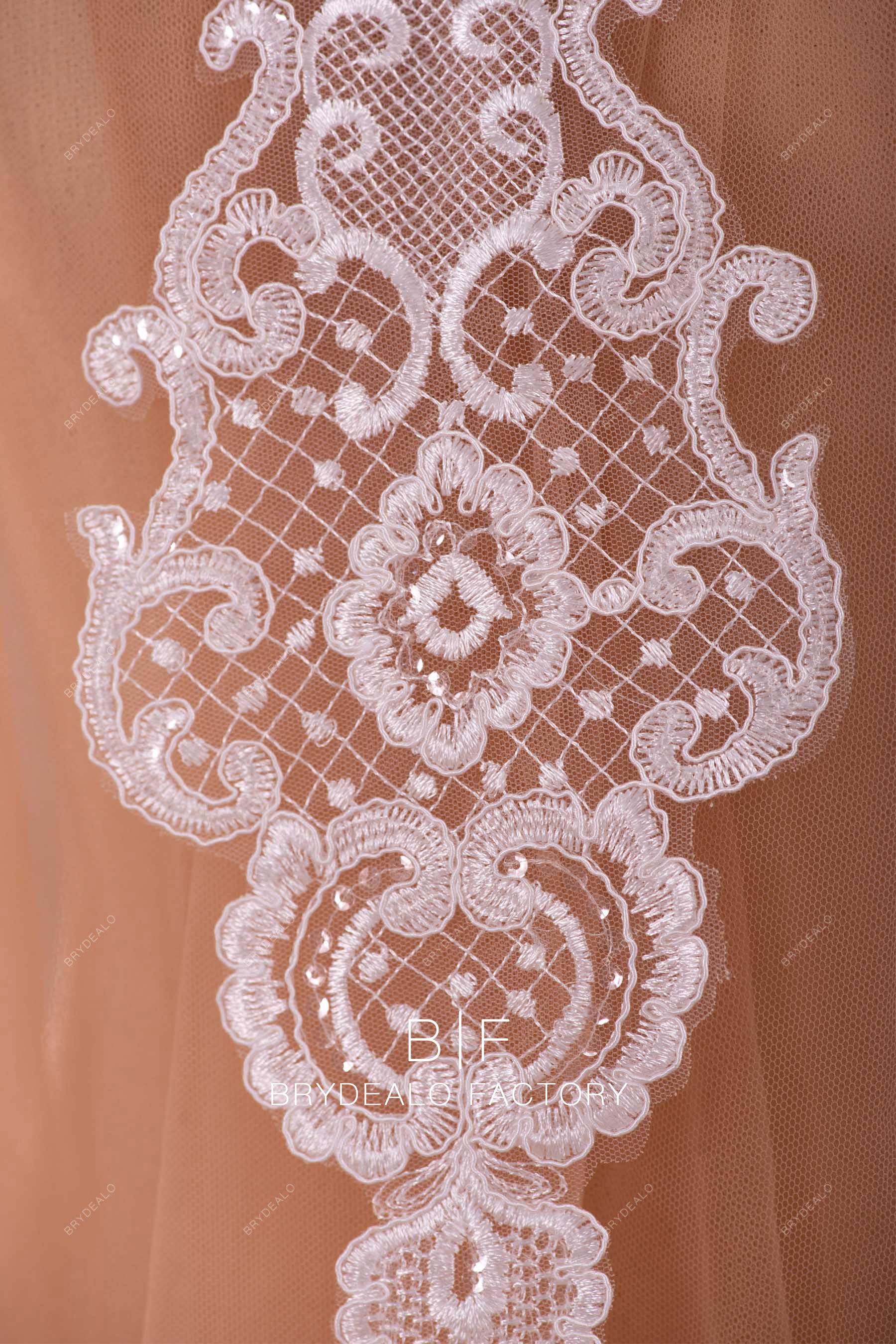 totem clear sequin lace applique