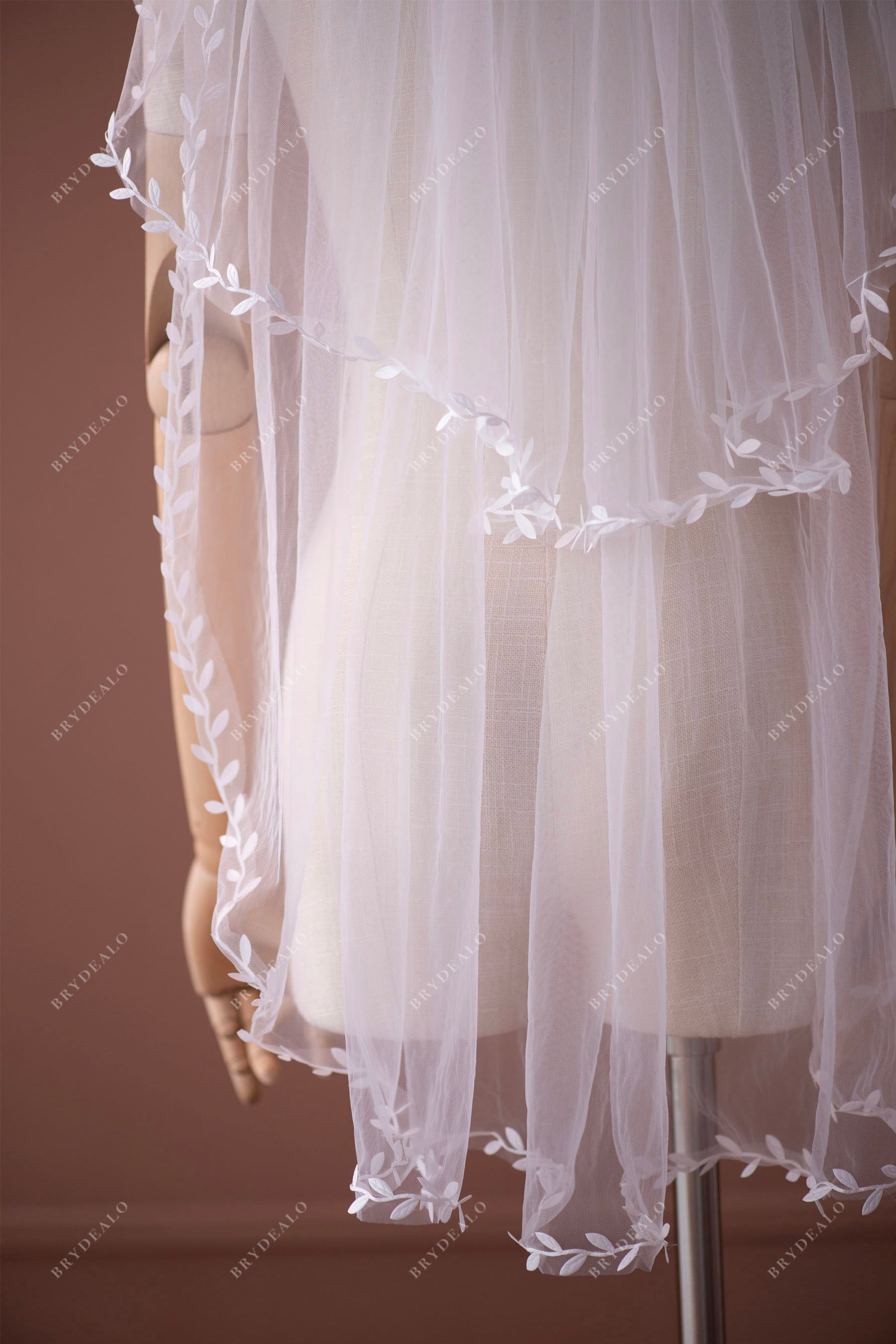 two tier leaf wedding veil