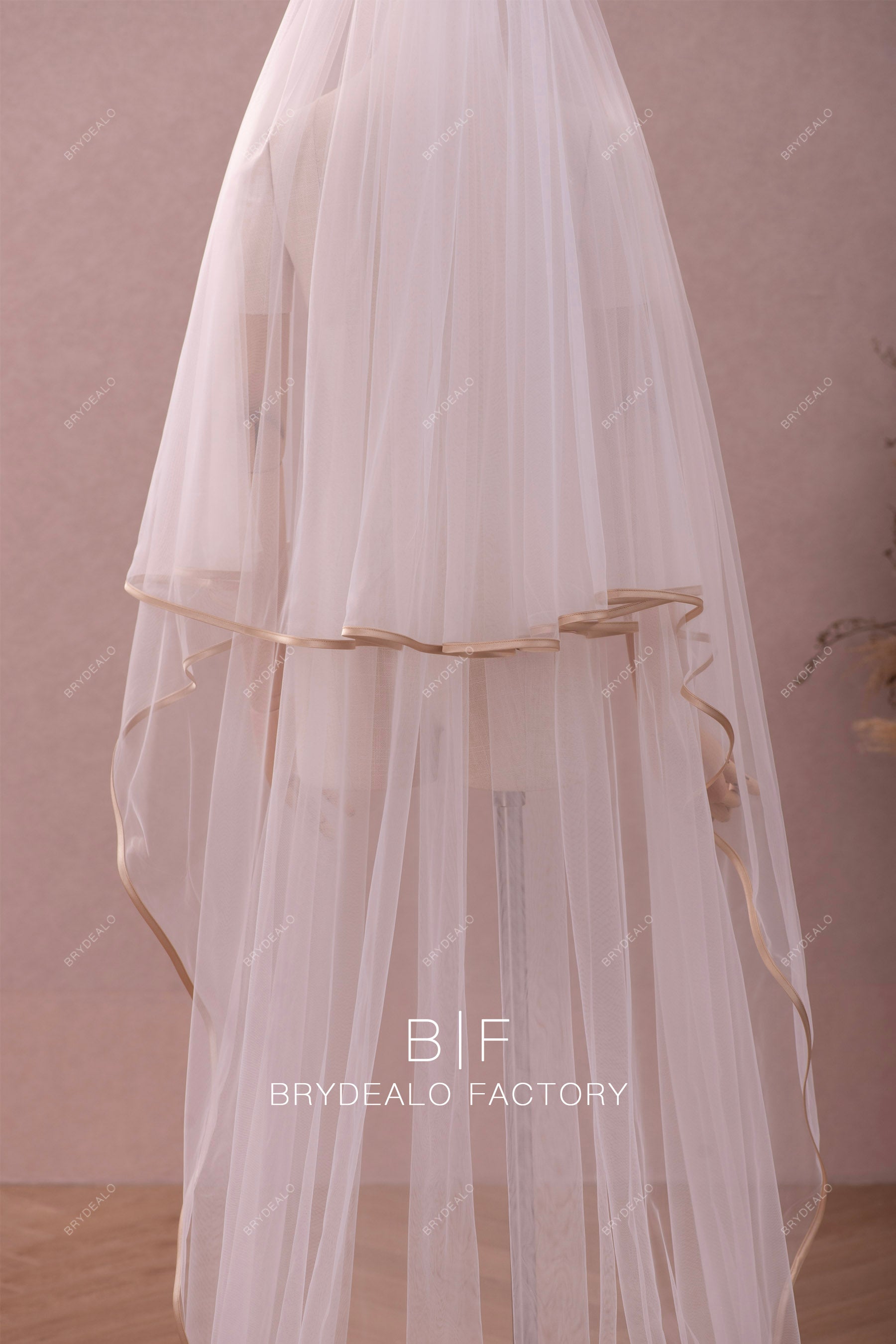 two tone tiered wedding veil