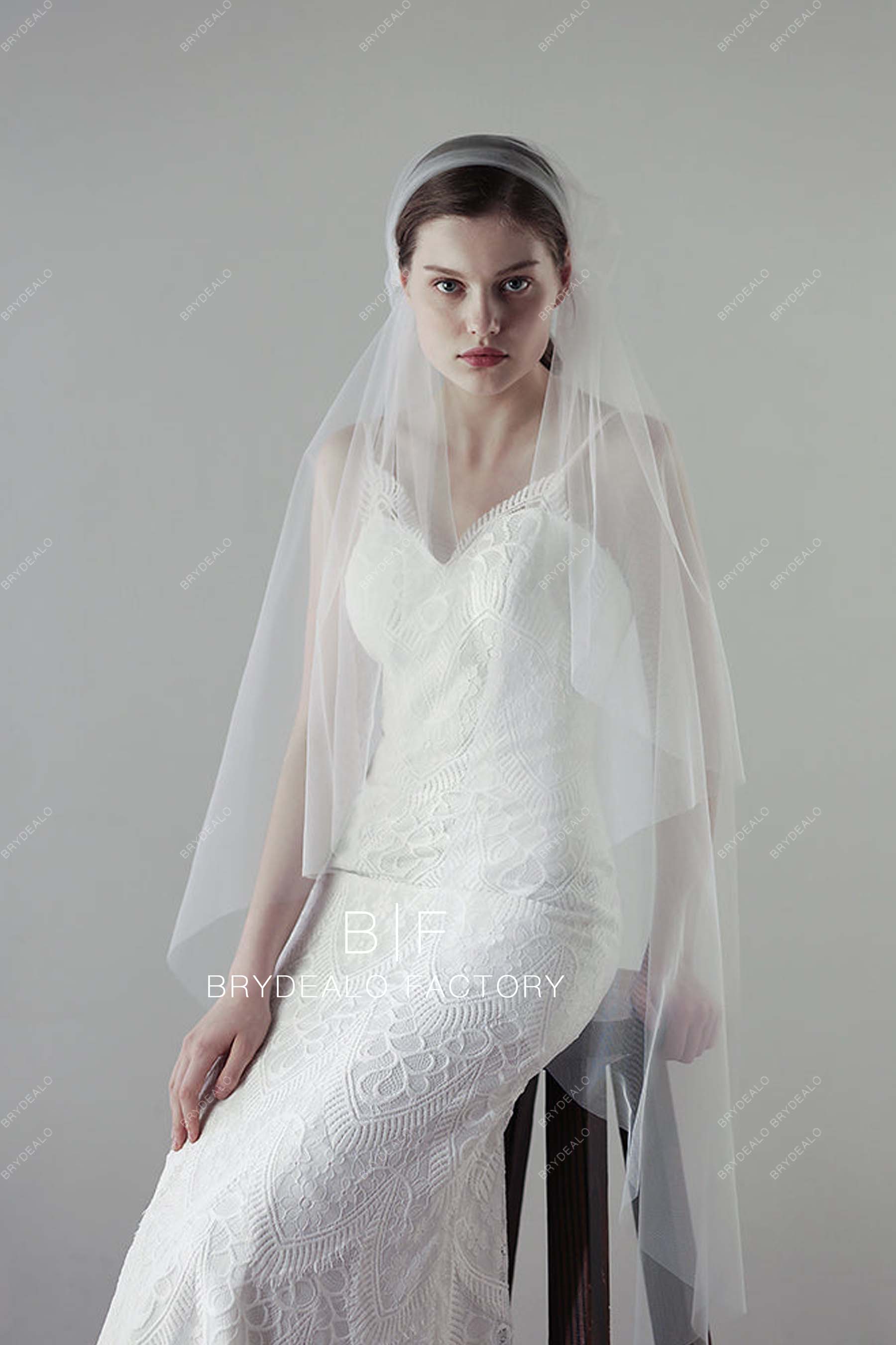 Waltz Length Wedding Cap Veil