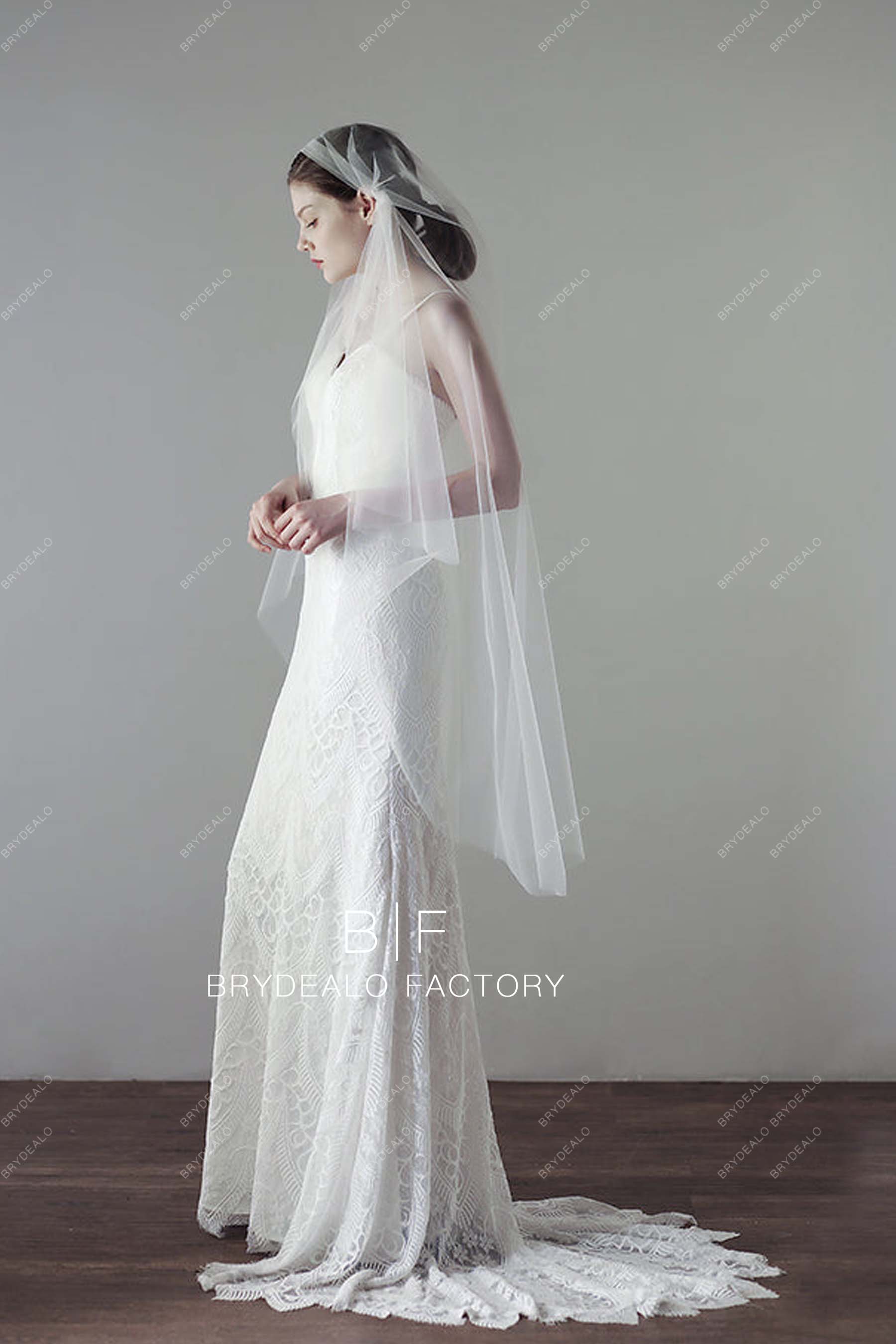 Waltz Length Wholesale Vintage Plain Veil