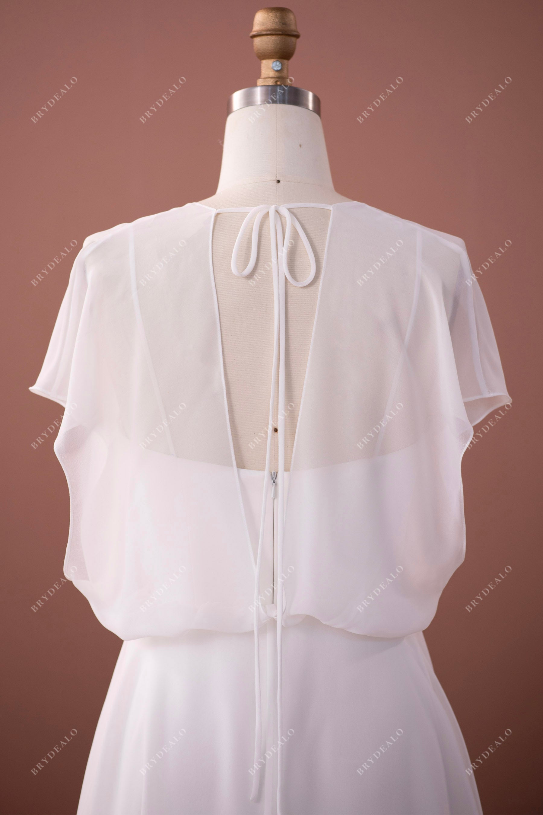 wedding dress with chiffon jacket