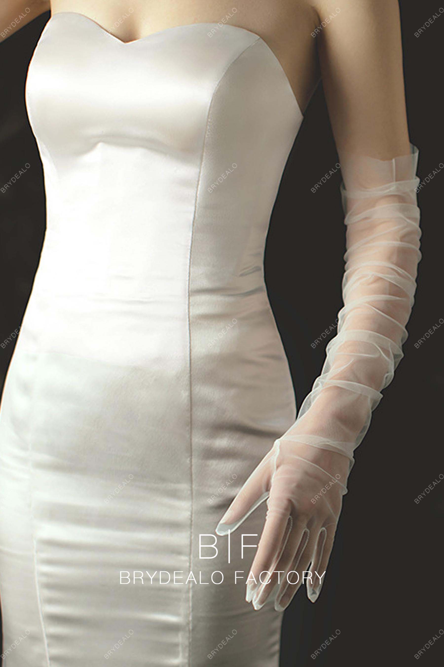 wedding long white bridal gloves
