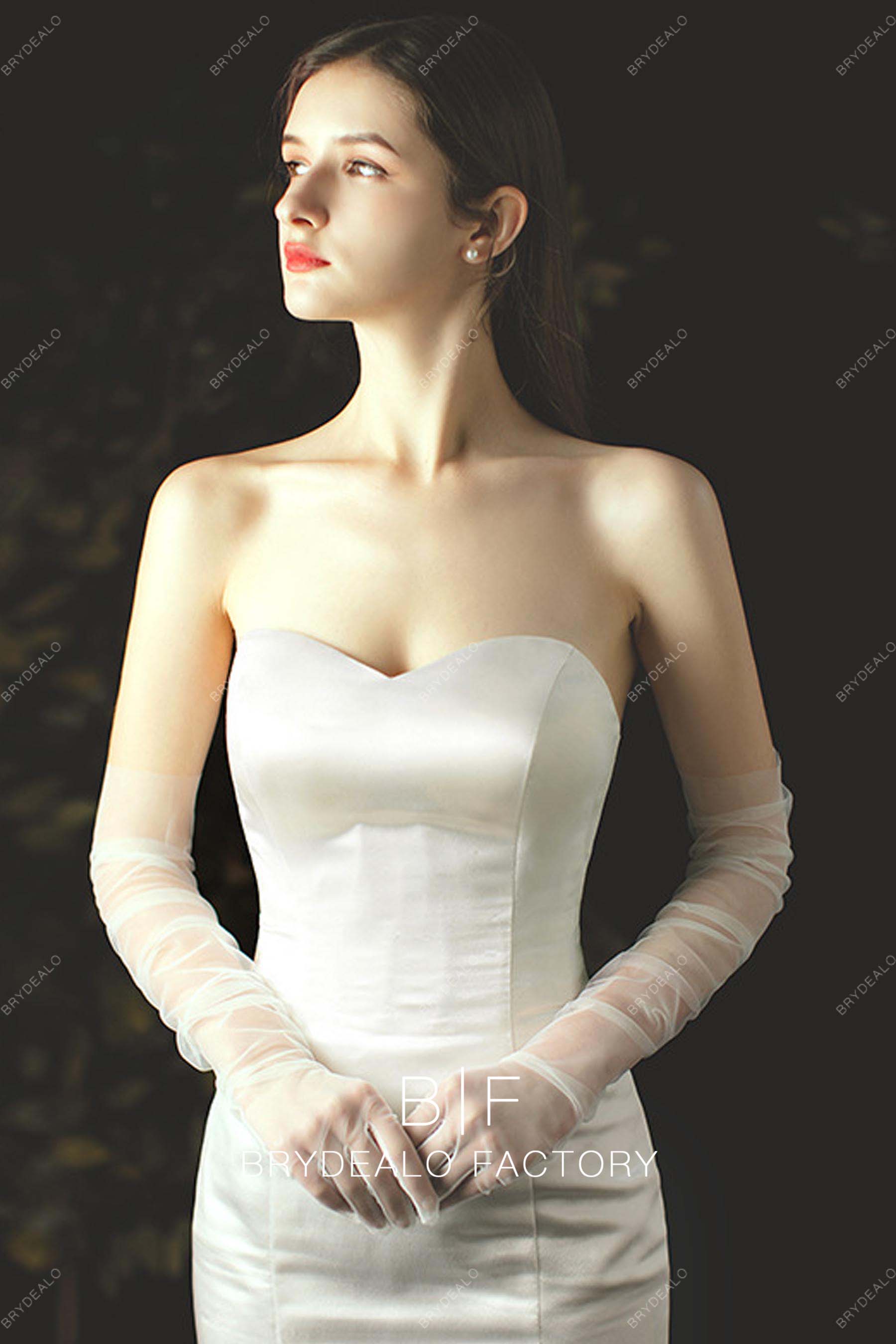 white long gloves for wedding