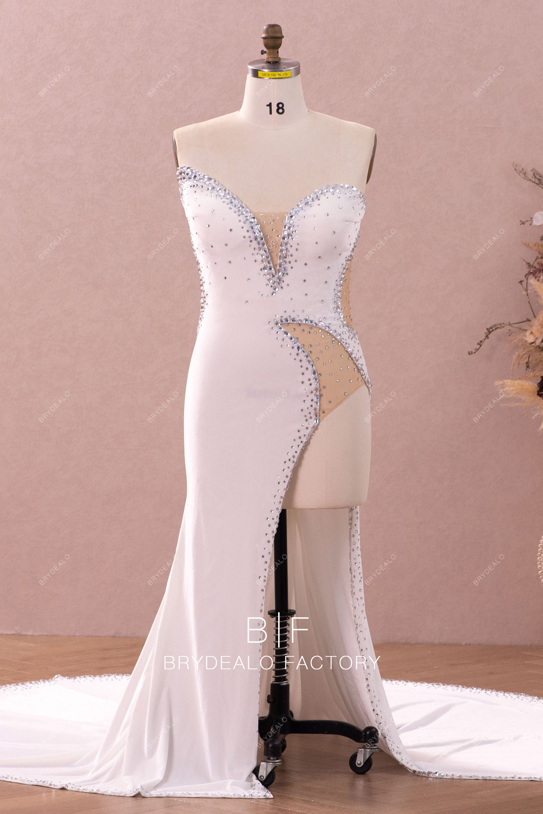 Plus Size Sexy Rhinestone High Slit Mermaid Velvet Prom Dress Plus Size Sexy Rhinestone High Slit Mermaid Velvet Prom Dress