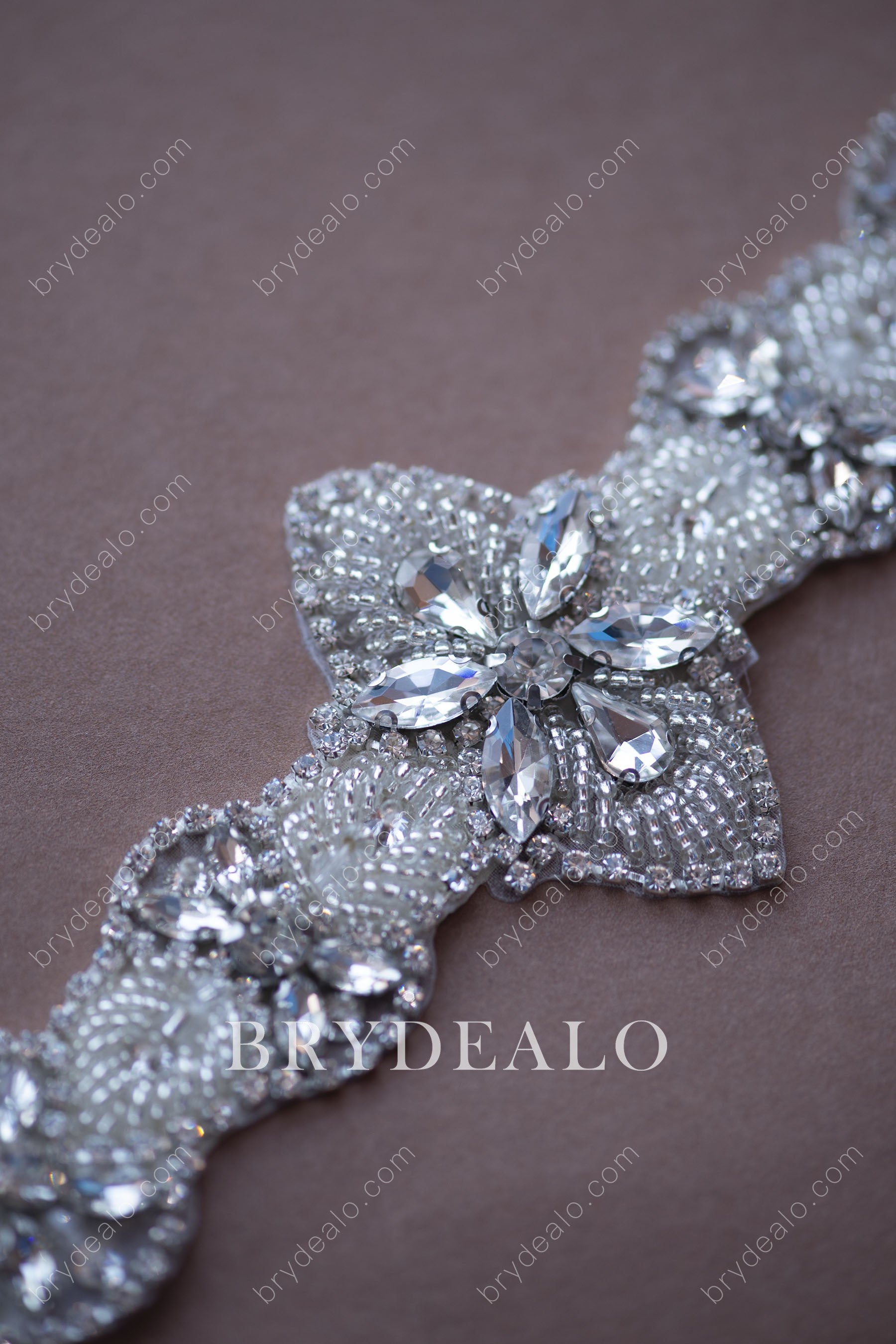 Sparkling Beaded Crystals Bridal Sash for Wholesale