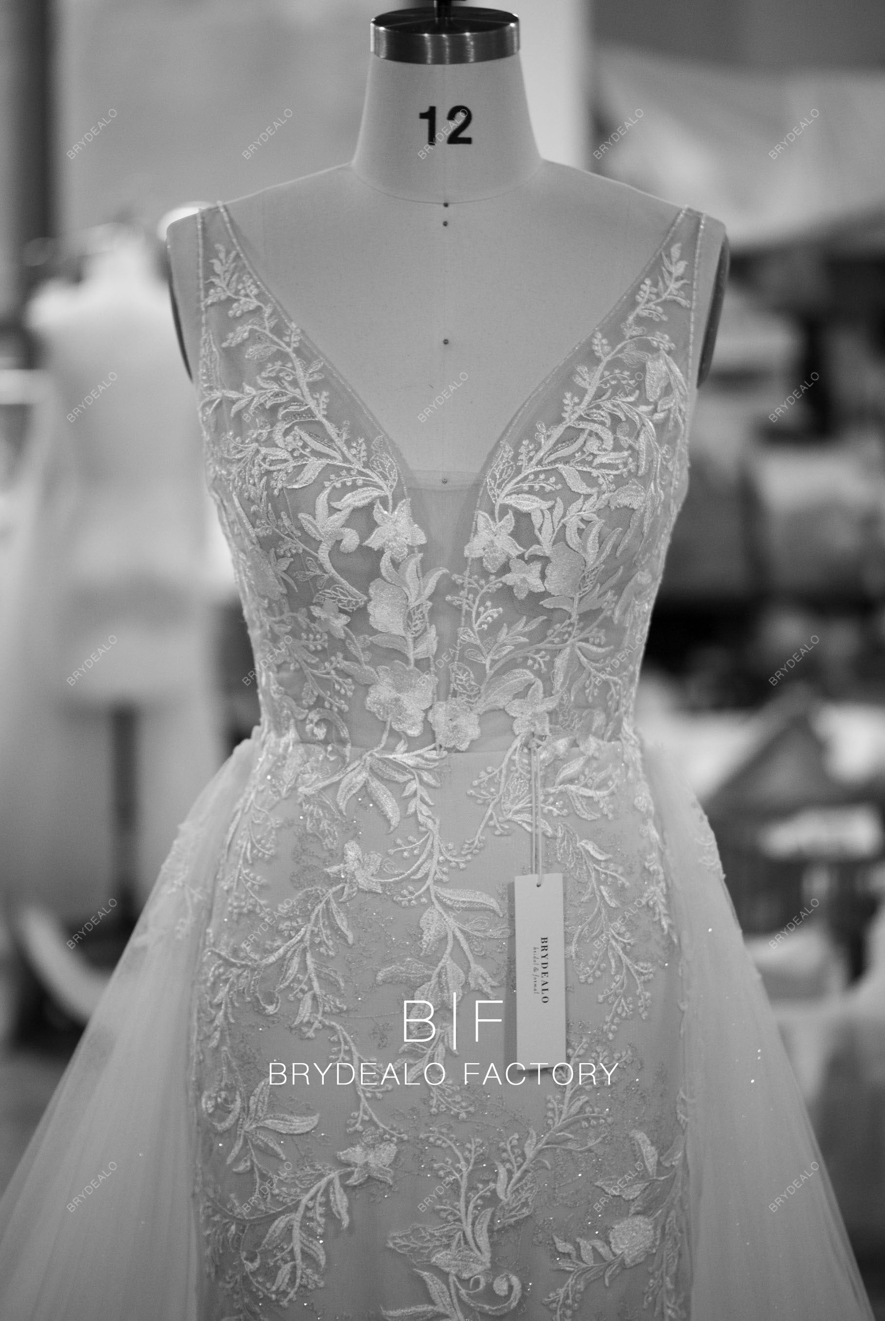 wholesale beaded straps lace wedding dress