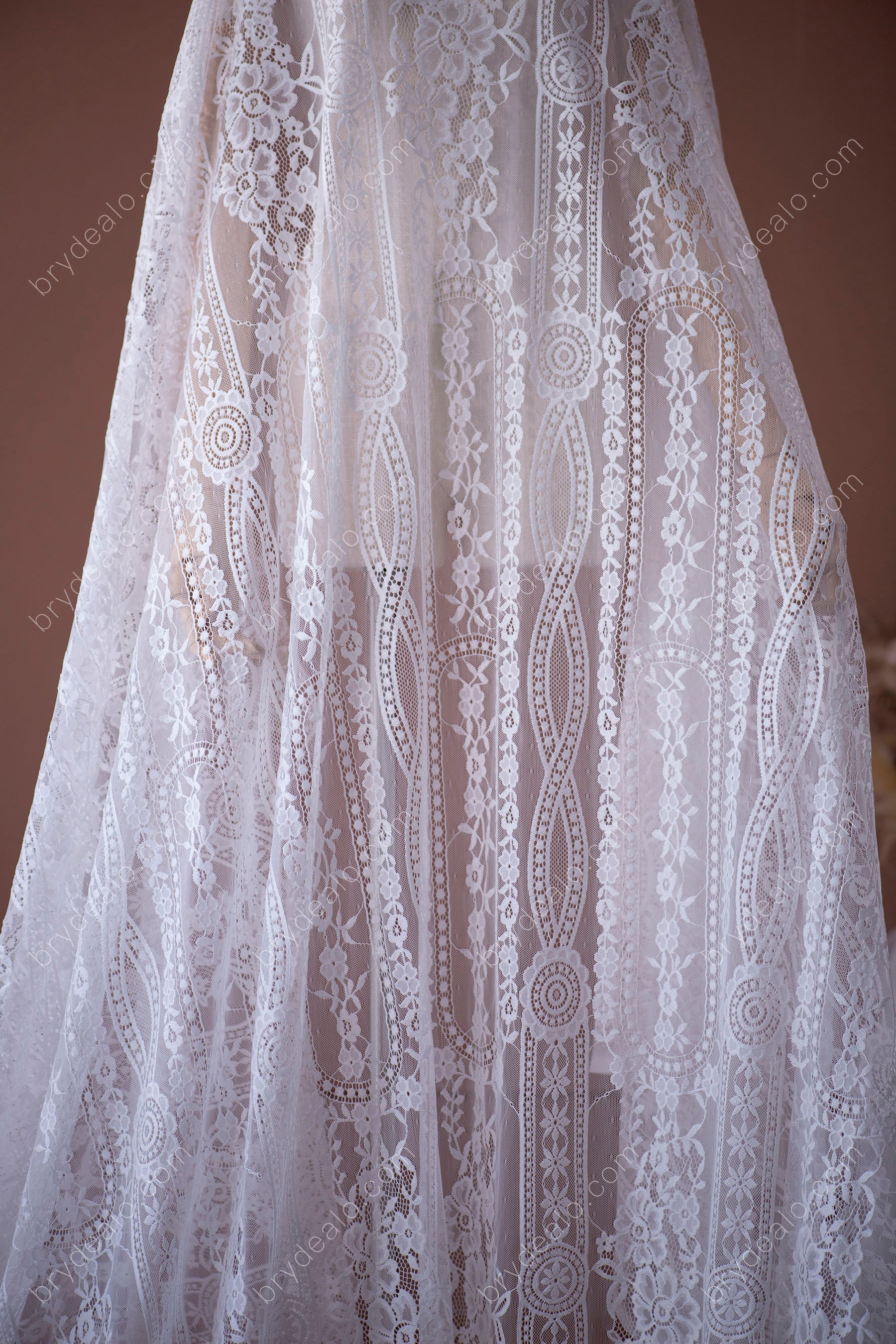 Best Beautiful Geometric Scalloped Eyelash Lace Fabric