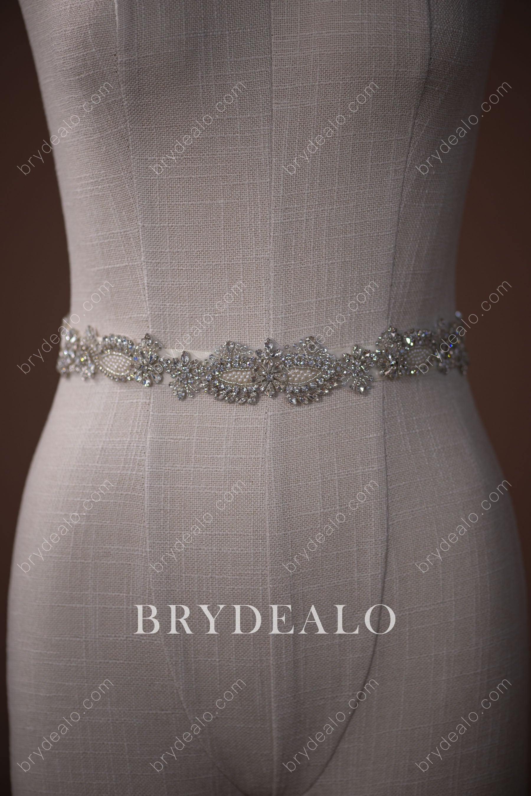 Wholesale Blingbling Pearls Crystals Bridal Sash