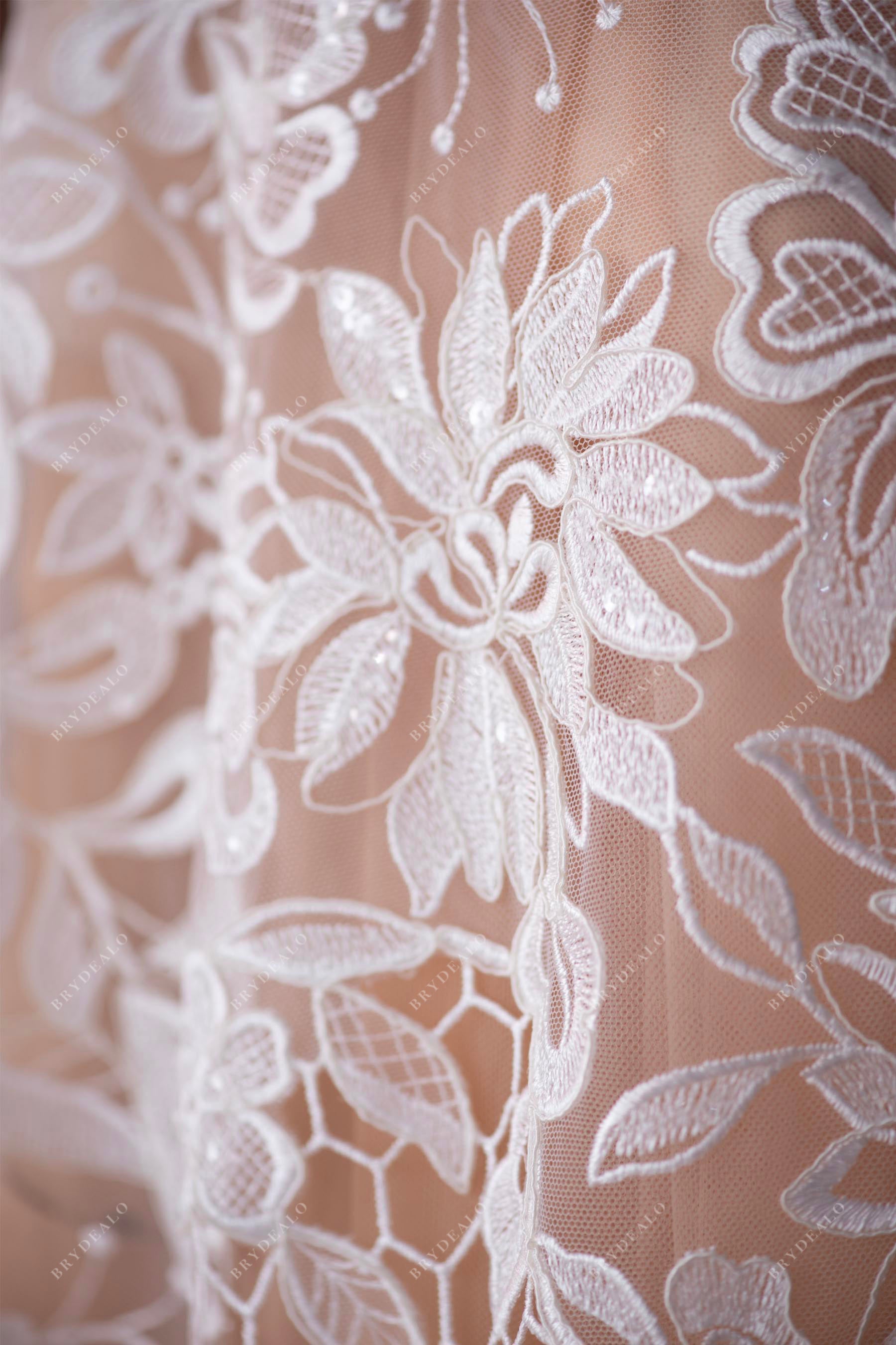 wholesale boho lace fabric for designer wedding dress