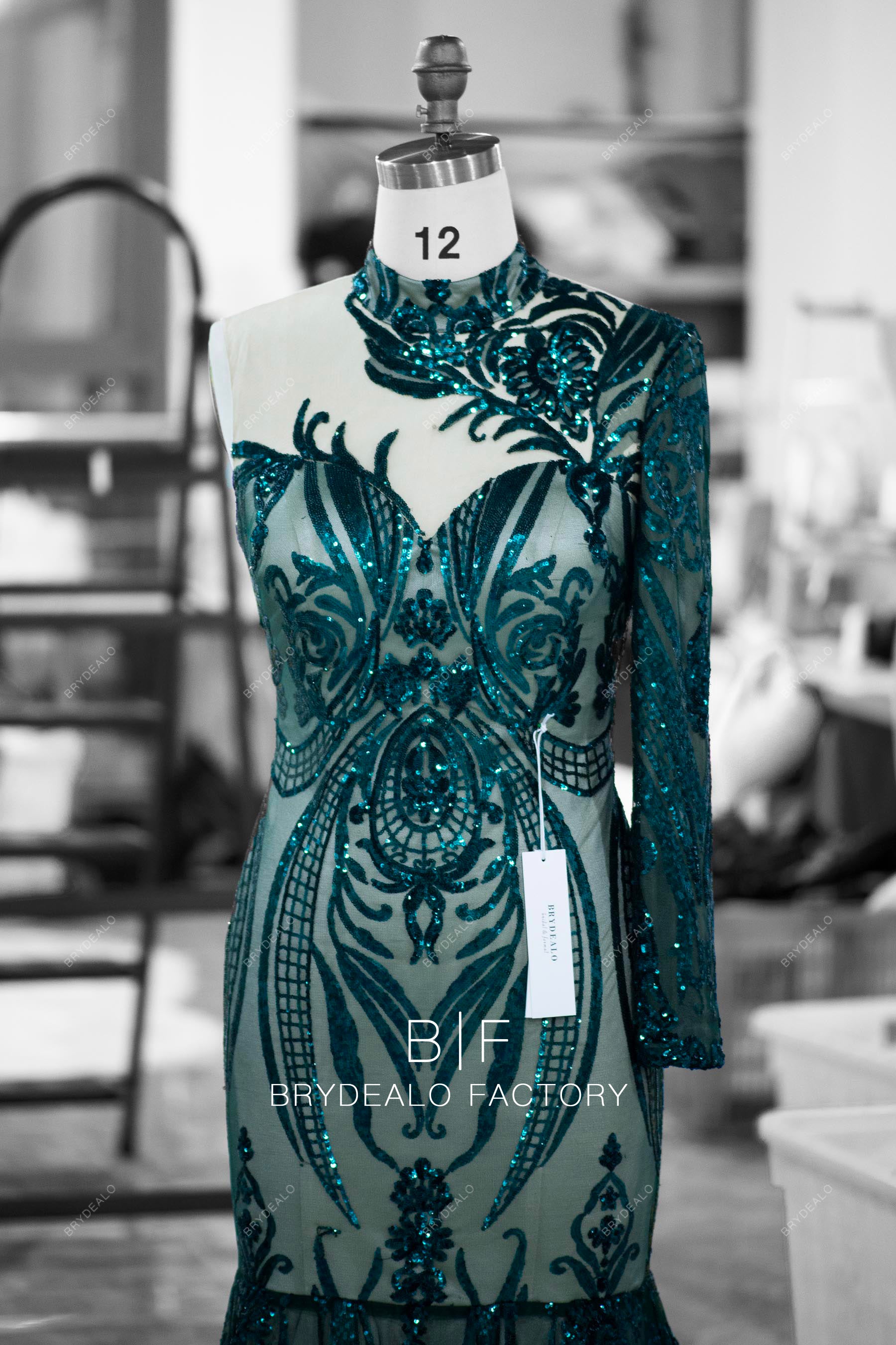 wholesale high neck one sleeve sexy prom dress