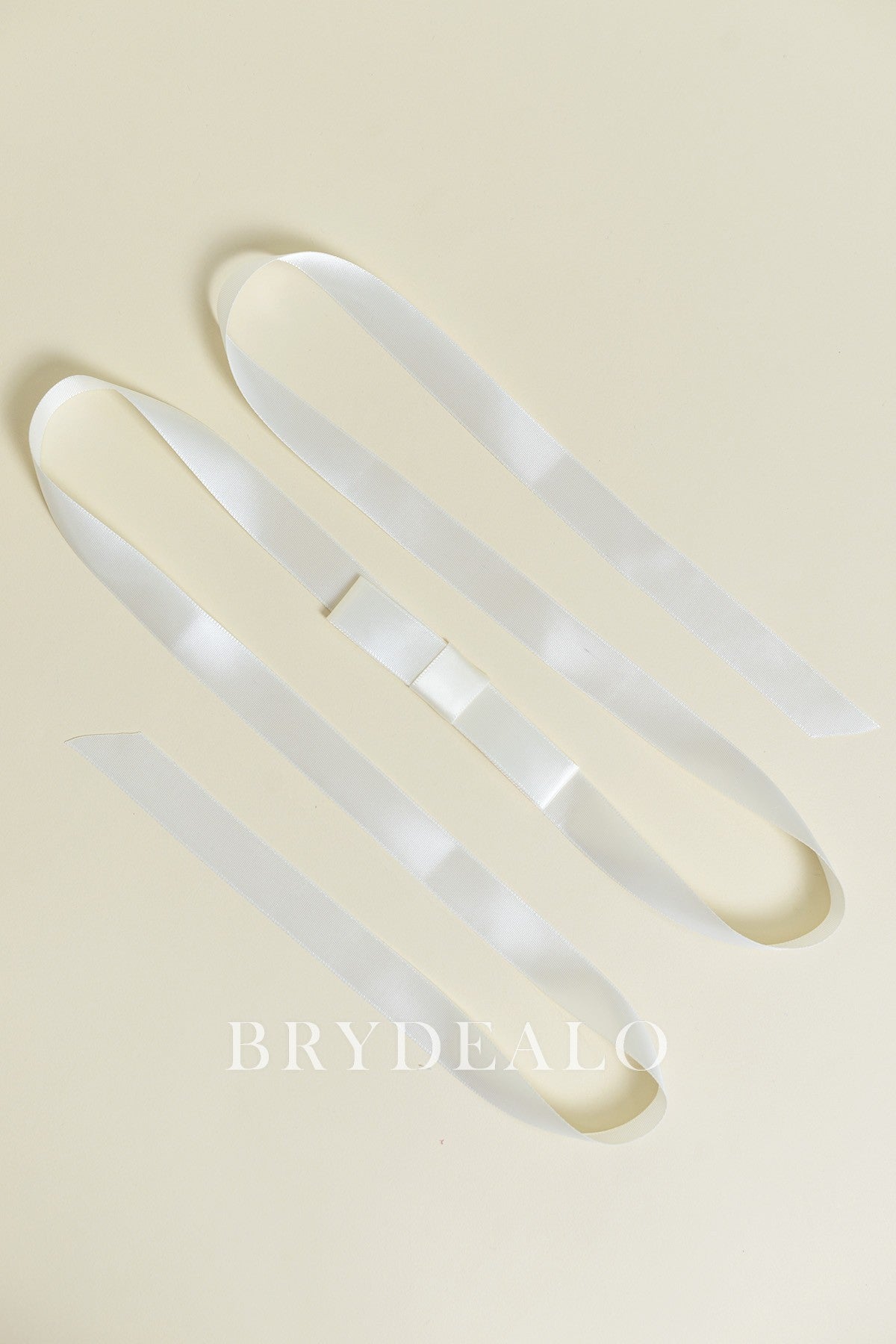 Ivory Satin Bow Bridal Sash by Brydealo