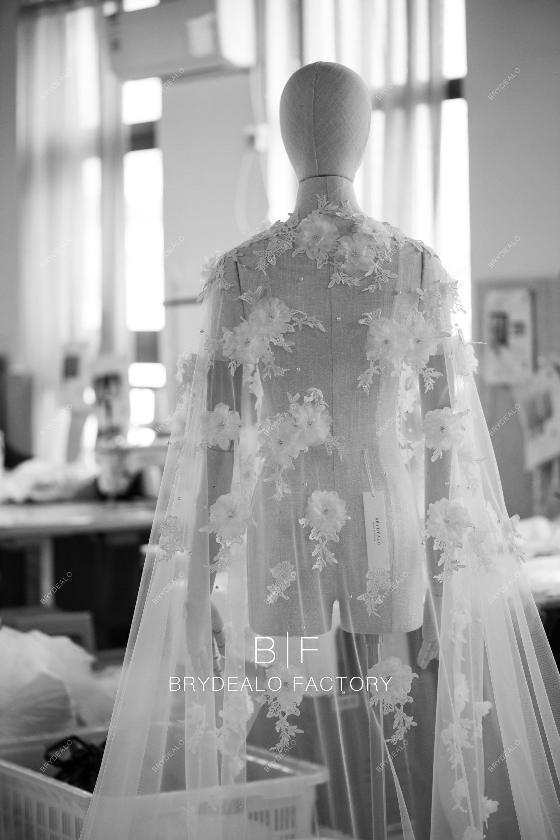 wholesale large flower pearls bridal cape