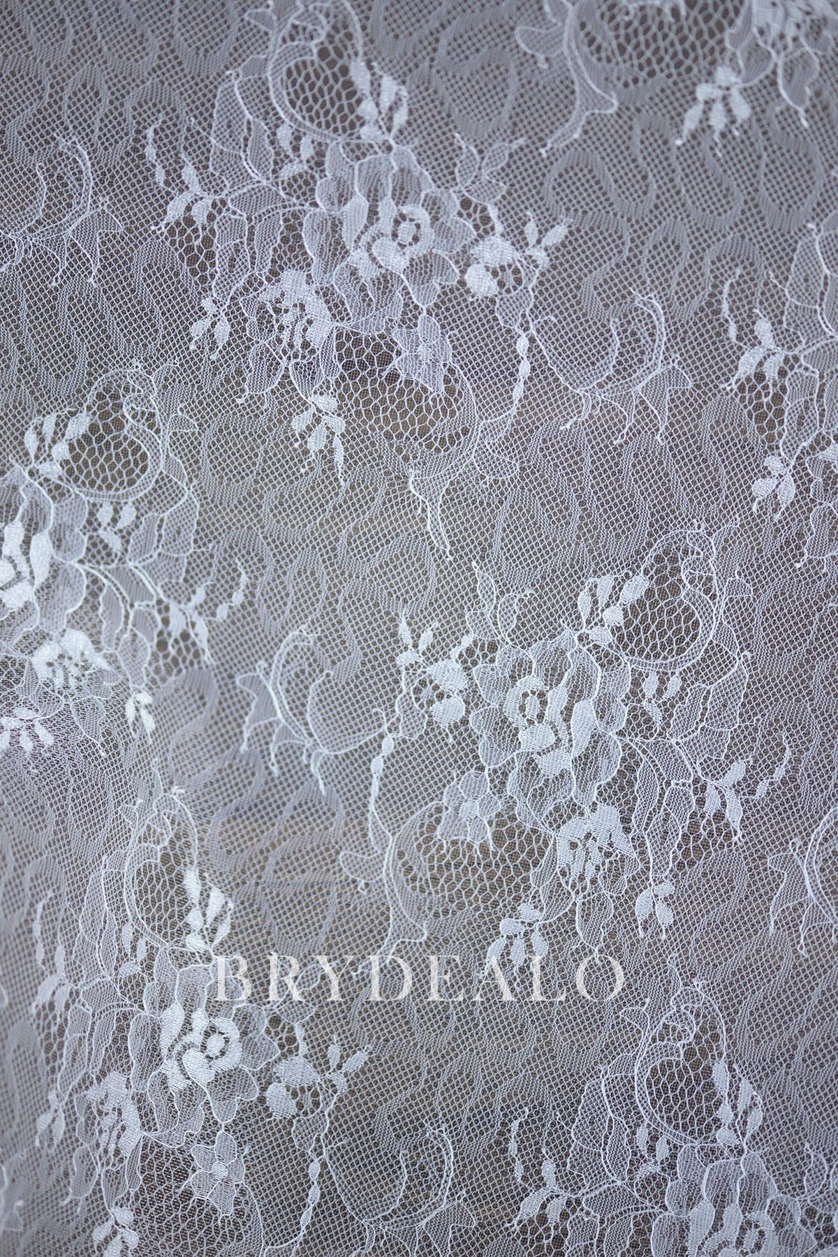 Stiff Flower Bridal Lace Fabric