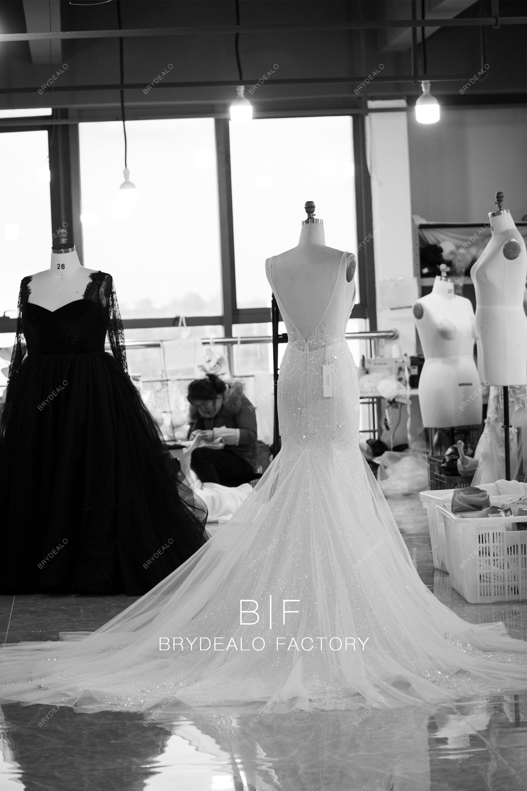wholesale long mermaid sparkly wedding dress